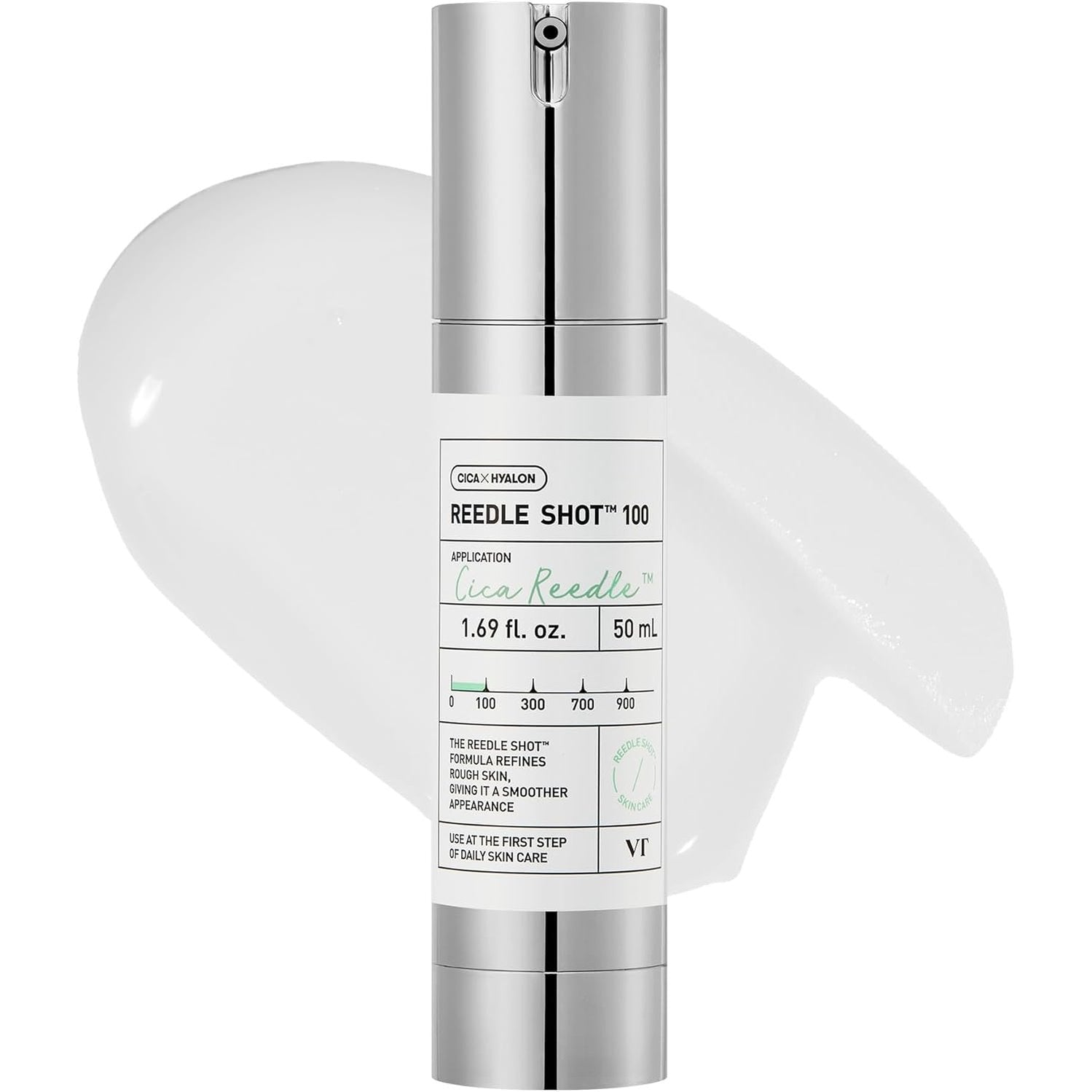 VT COSMETICS CICA Reedle Shot 100, Spicule Microneedling Serum for Pore Care & Exfoliation, Exosome, Centella Asiatica for Glass Skin, Skin Texture, Korean Liquid Skin Booster (1.69 Fl Oz / 50ml)