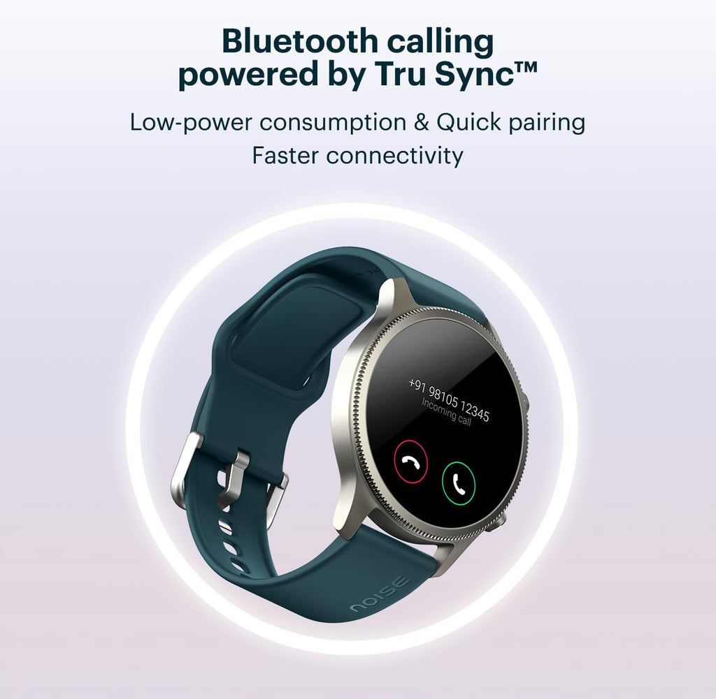 Noise Fit Halo 1.43" AMOLED Display, Bluetooth Calling Round Dial Smart Watch, Premium Metallic Build, Always on Display, Smart Gesture Control, 100 Sports Modes, Up to 7-Day Battery Life, BT v5.3,