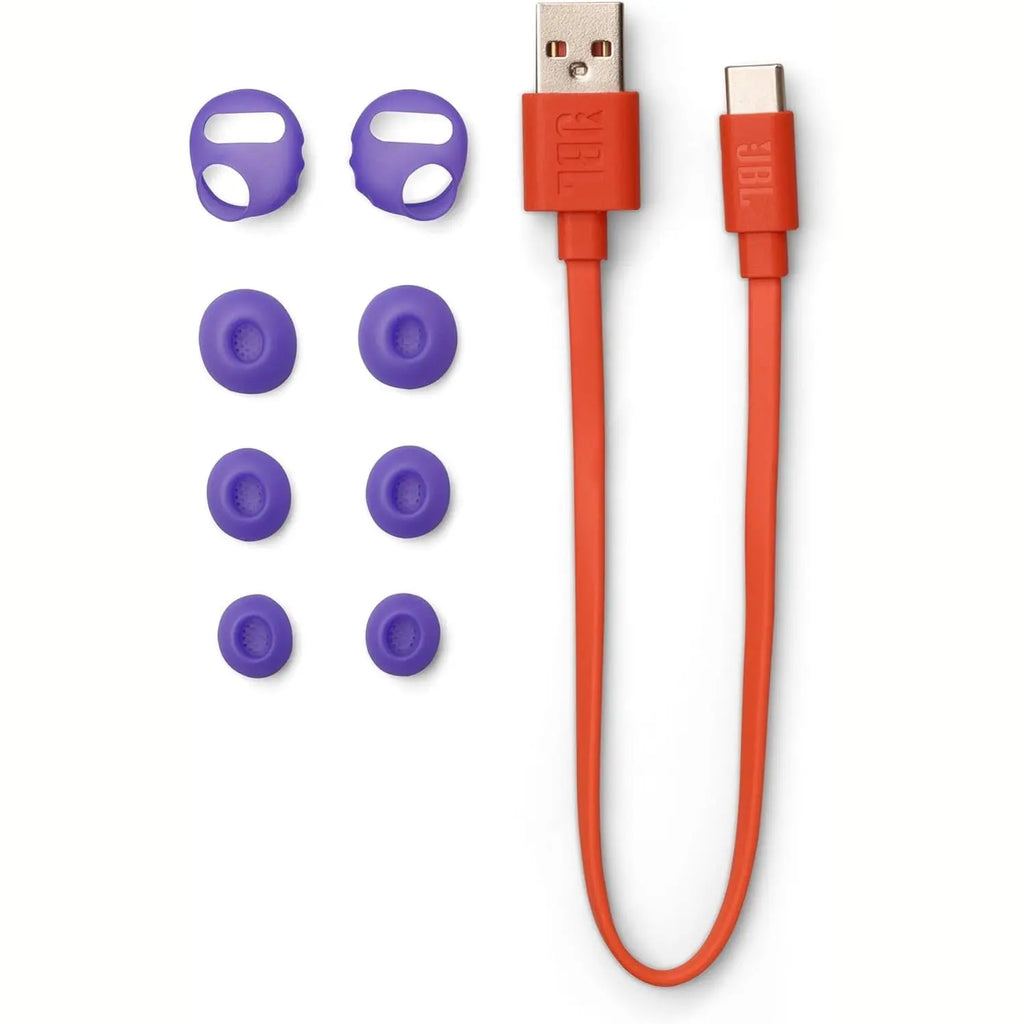JBL Endurance Race 2 - Waterproof (IP68) Sports True Wireless Earbuds with 4 mics for Crisp, Clear Calls, Pure Bass Sound, 48Hrs of Playback, Plus Speed Charging & Active Noise Cancelling (Purple)
