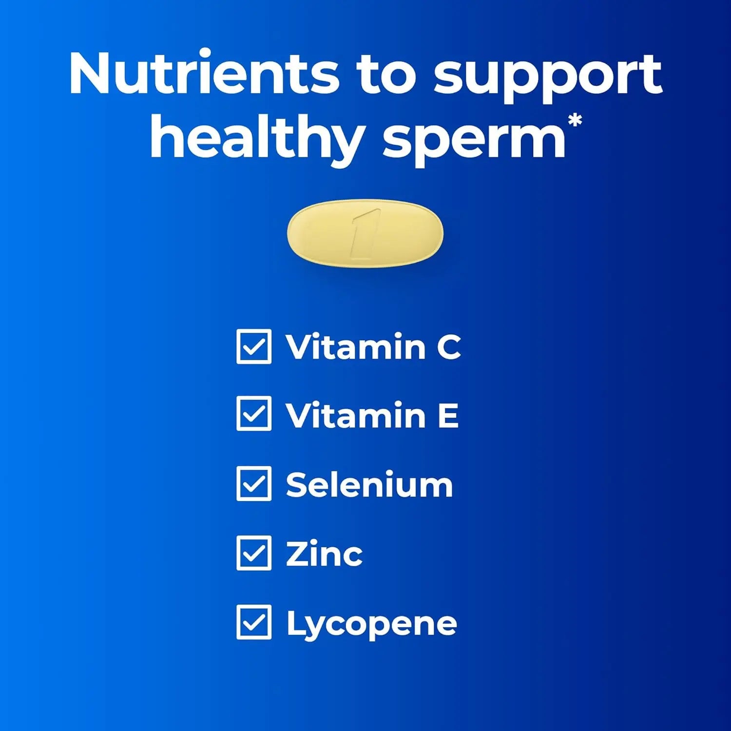 Yellow One A Day tablet supporting healthy sperm with Vitamin C and Zinc