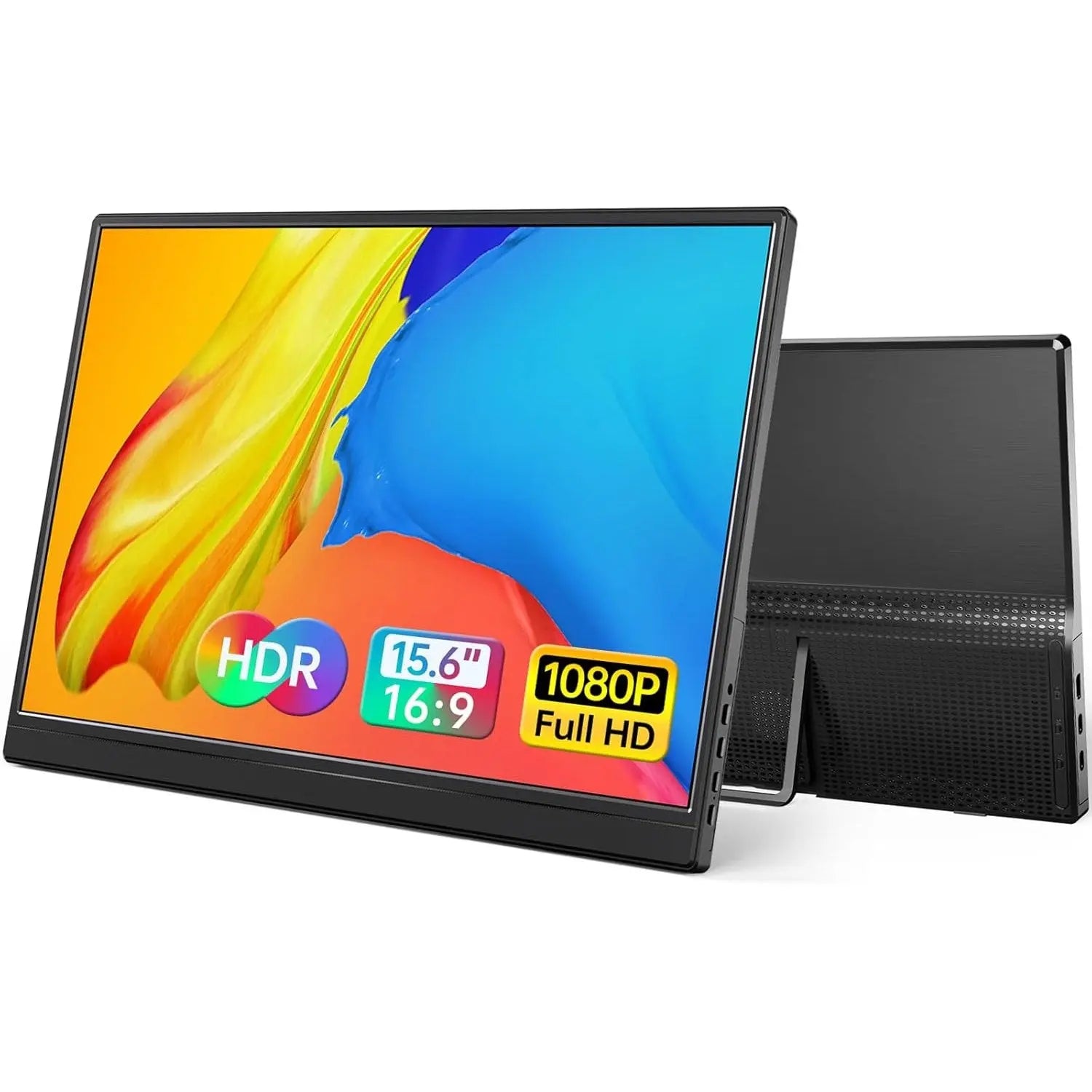 Yxk Portable Monitor 15.6 Inch 1080P USB-C HDMI Ultra-Slim Travel Monitor with Kickstand, for Laptop, PC, Mac Phone, PS, Xbox, Swich IPS Ultra-Thin Zero Frame Gaming Monitor