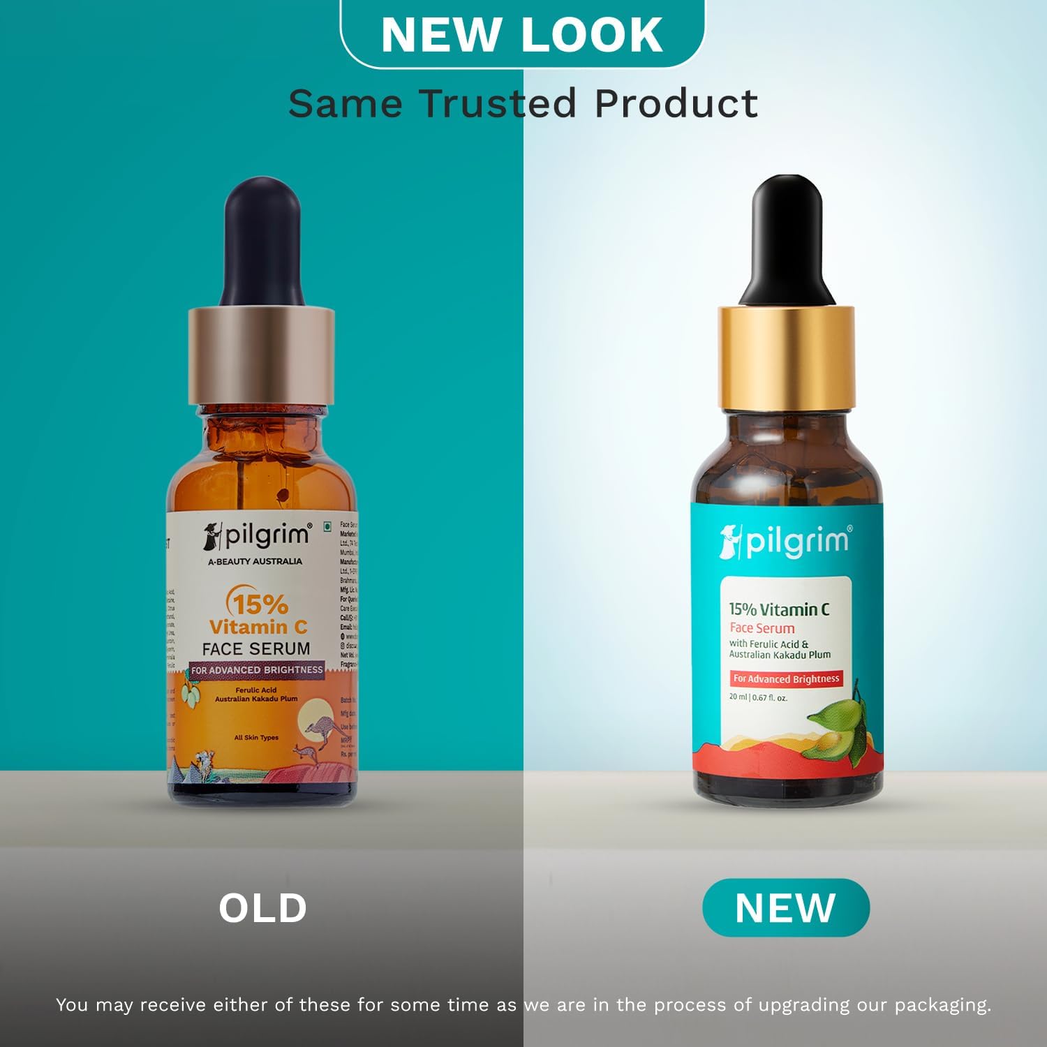 Pilgrim 15% Vitamin C Face Serum For Glowing Skin 20ml | Serum with Vit C, Ferulic acid, and Vit E | Reduces Dark Spots & Evens Skin Tone | Fragrance Free | For Men and Women | All Skin Types