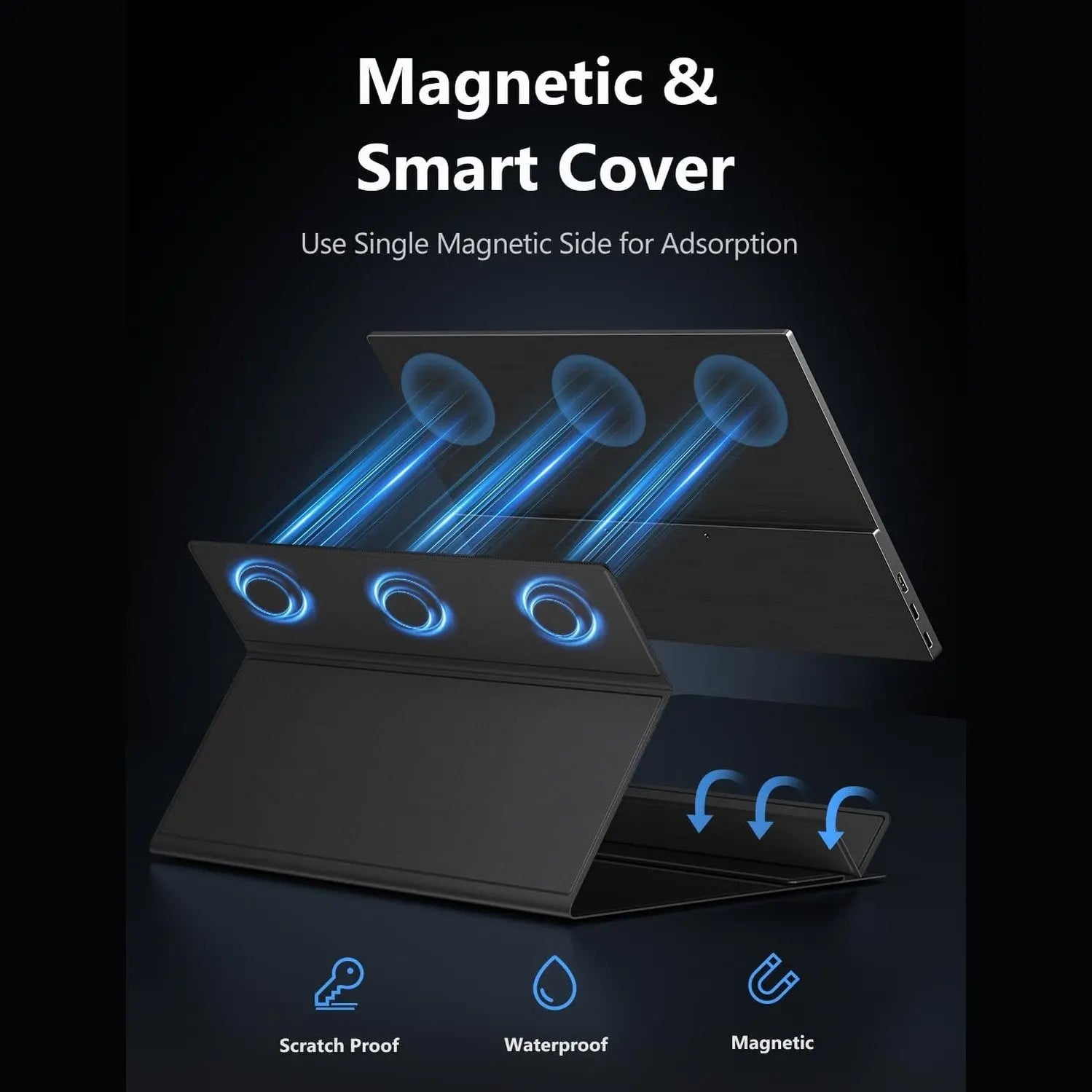 Magnetic smart cover with scratch proof waterproof design for MagicRaven portable laptop screen