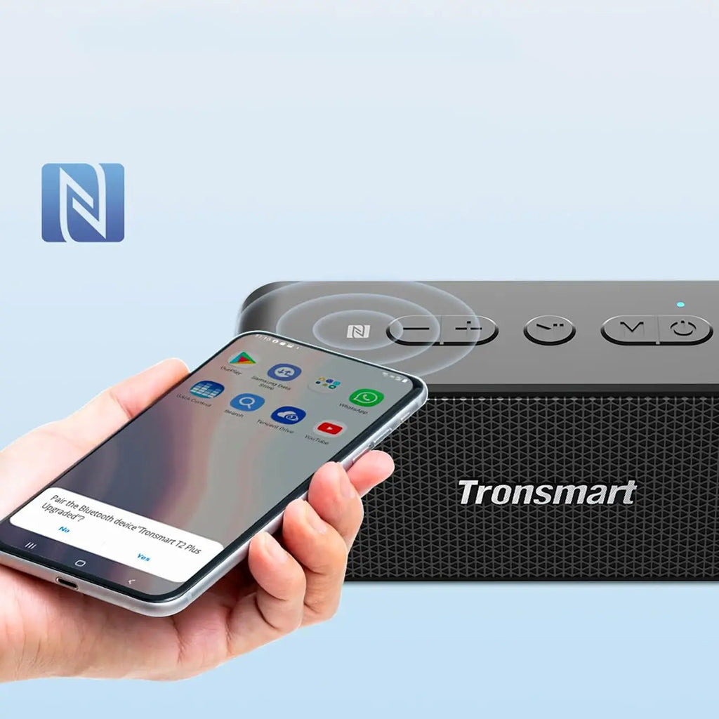Tronsmart Waterproof Bluetooth speaker, T2 PLUS Portable Speaker with 24 Hours Playtime, IPX7 Waterproof Wireless Bluetooth 5.0 Speaker, Voice Assistant, Built-In Mic for Phone Outdoor, Alexa