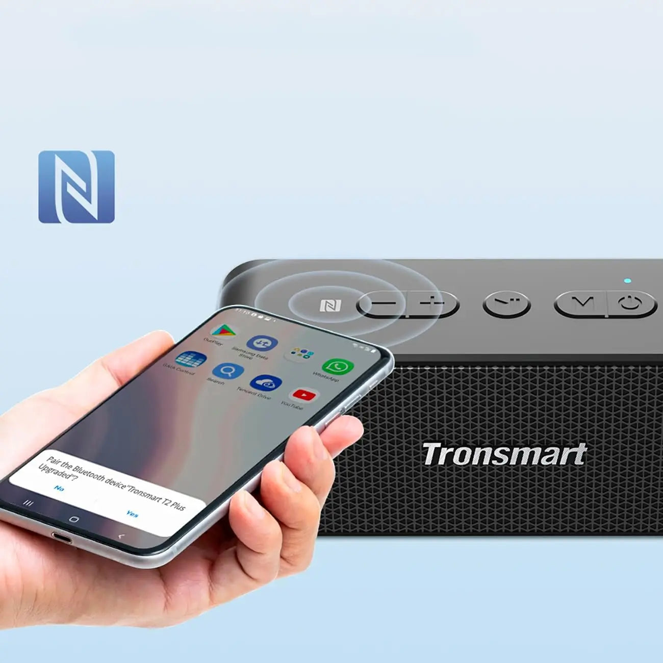 Tronsmart Waterproof Bluetooth speaker, T2 PLUS Portable Speaker with 24 Hours Playtime, IPX7 Waterproof Wireless Bluetooth 5.0 Speaker, Voice Assistant, Built-In Mic for Phone Outdoor, Alexa
