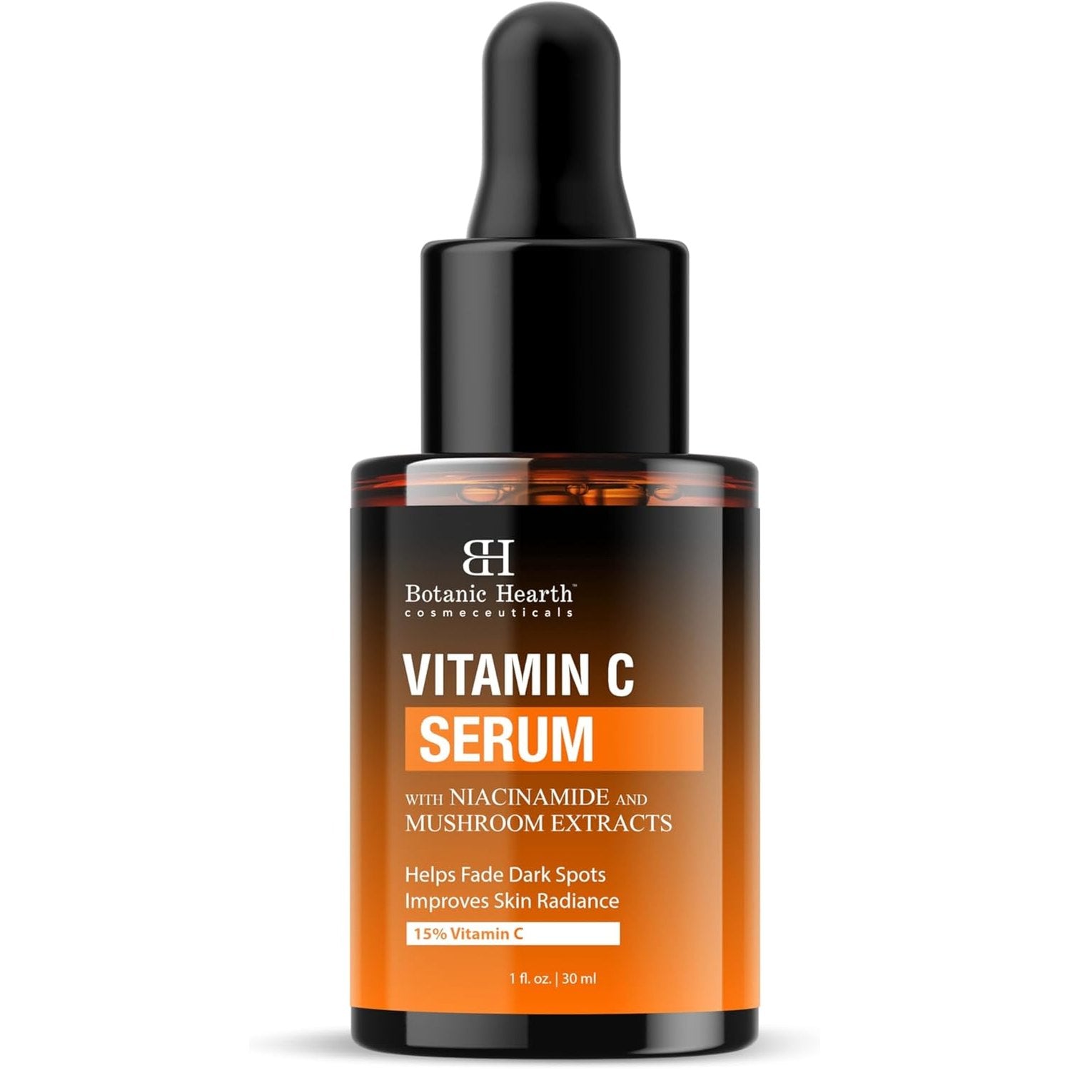 Botanic Hearth 15% Vitamin C Face Serum with Niacinamide, Hyaluronic Acid, Allantoin, Cica, Ferulic Acid & Vitamin E | Targets Dark Spots, Sun Damage, Wrinkles to Brighten & Even Tone Skin| 1fl oz