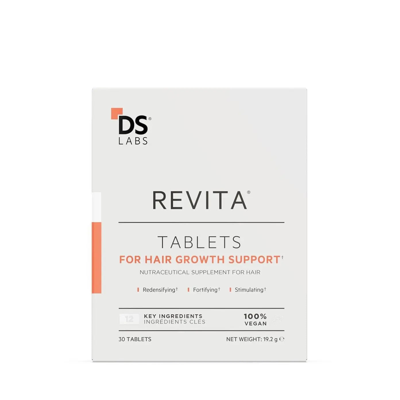 DS Labs for Men & Women Revita Hair Density Support Tablets - Daily Hair Wellness Supplement with Biotin, Zinc, Iron, Vitamin D, Magnesium & Melatonin, 30 Tablets