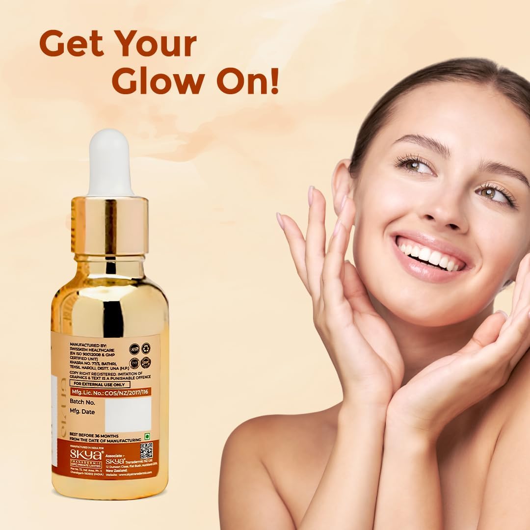 Skya Vitamin C Serum With Vit E, & Ferulic Acid For Glowing Skin | Advanced Brightening Formula With Power of Vit C & E, Ferulic Acid & Fullerenes create a smooth layer, 20 ml