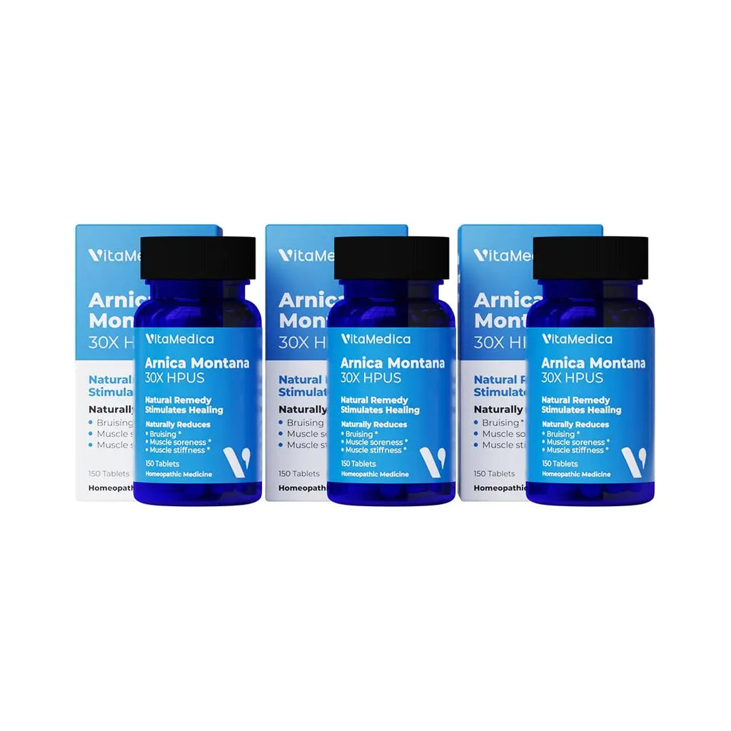 VitaMedica Arnica Montana 30X Rapid Dissolve Arnica Tablets for Natural Pain, Bruising, and Swelling Support - Homeopathic Medicine for Injury and Surgery Recovery - 150 Ct - 50 Servings