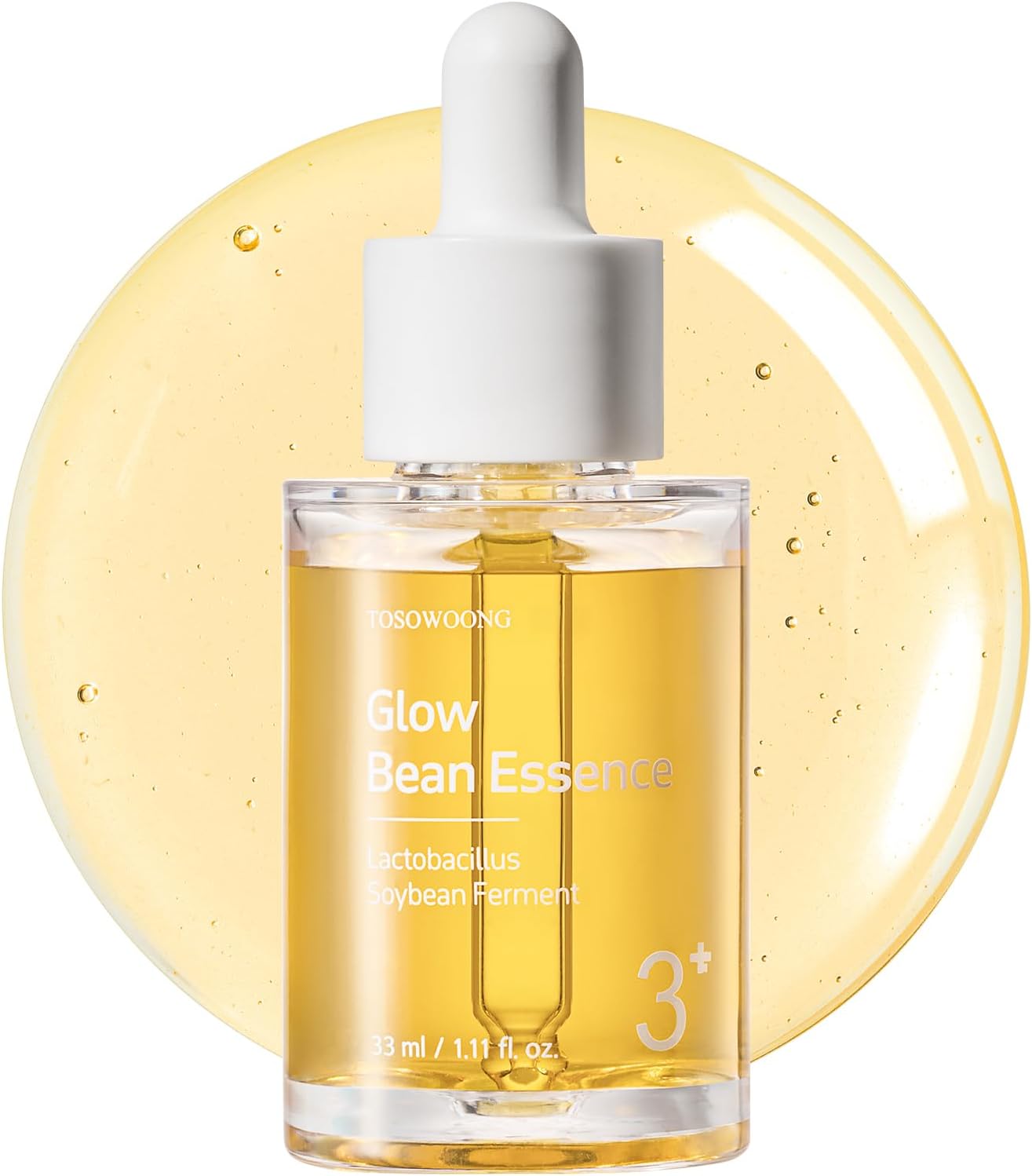 TOSOWOONG Glow Bean Essence, 31,025ppm Soybean Ferment Extract, Glass Skin, Exfoliating, Hydrating, Radiant, Moisturizer, Barrier, Face Serum, Korean Skin Care, 33ml / 1.11 fl. oz