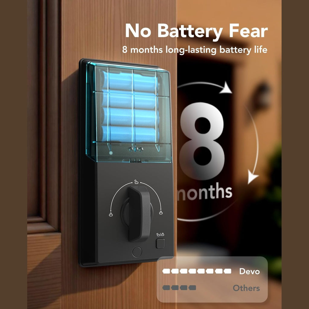 Devo G4 Smart Locks for Front Door, Keyless Entry Door Lock, Deadbolt Smart Lock, App Control, Built-in Bluetooth, Touchscreen Keypad, 8 Months Battery, IP54 Waterproof, Auto Lock, Easy Installation
