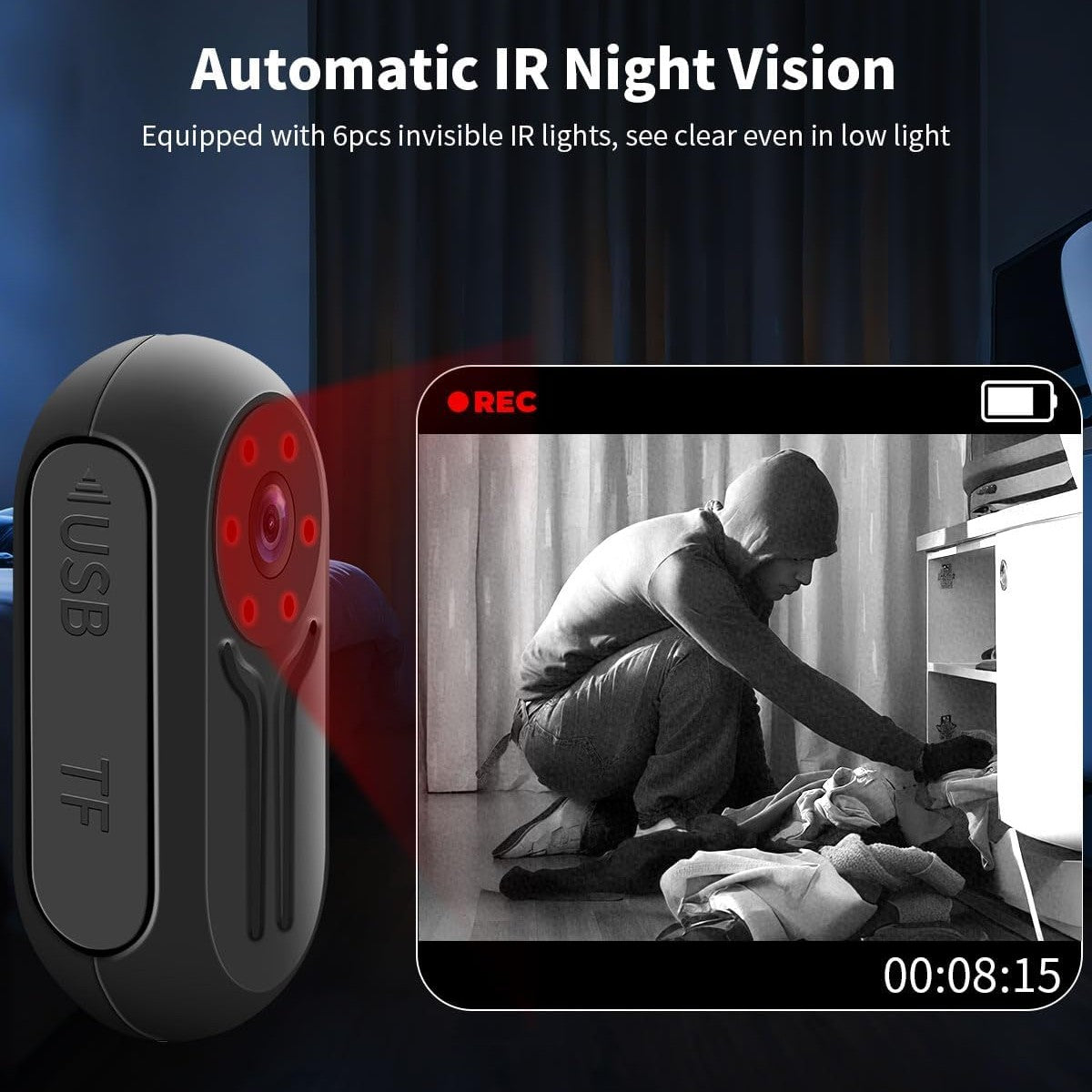 Nisanuki Mini Action Cam, 120° Action Camera Sports Camera with Screen, 1080P HD Body Cam Magnetic Camera with Night Vision Camcorder for Motorcycle Helmet Bike Inch Vlog