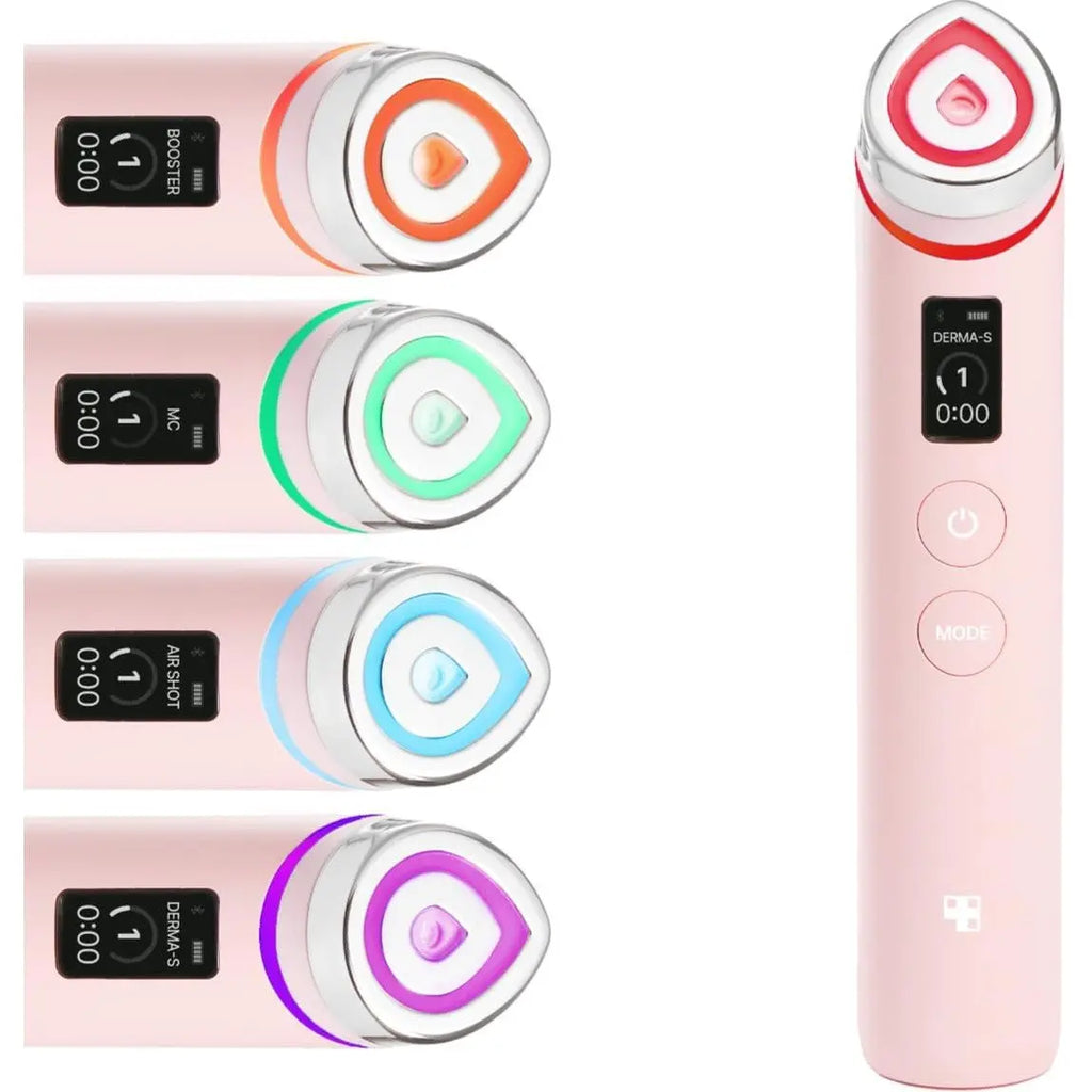 Medicube Age-R Booster Pro Pink | 6-in-1 Real Glass Annealing Device | Glass Skin with Improved Absorption, Shine, Elasticity, Pore Care | LED Skin Care Device | Korean