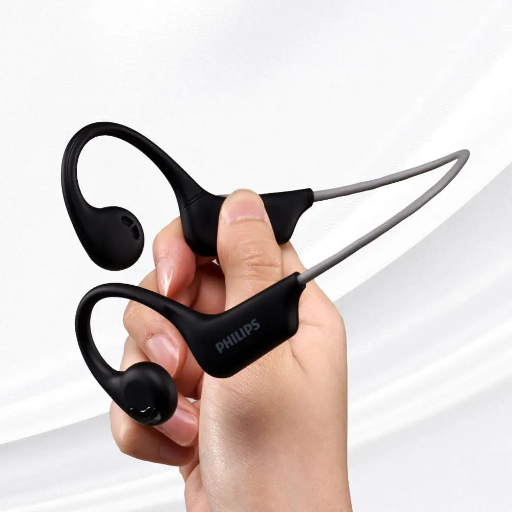 PHILIPS Open-ear wireless sports headphones | True Wireless Headphones | Powerful Bass with 6 mm Driver | AI Mic | 15-Hour Battery Life | Ergonomic Design for Comfort