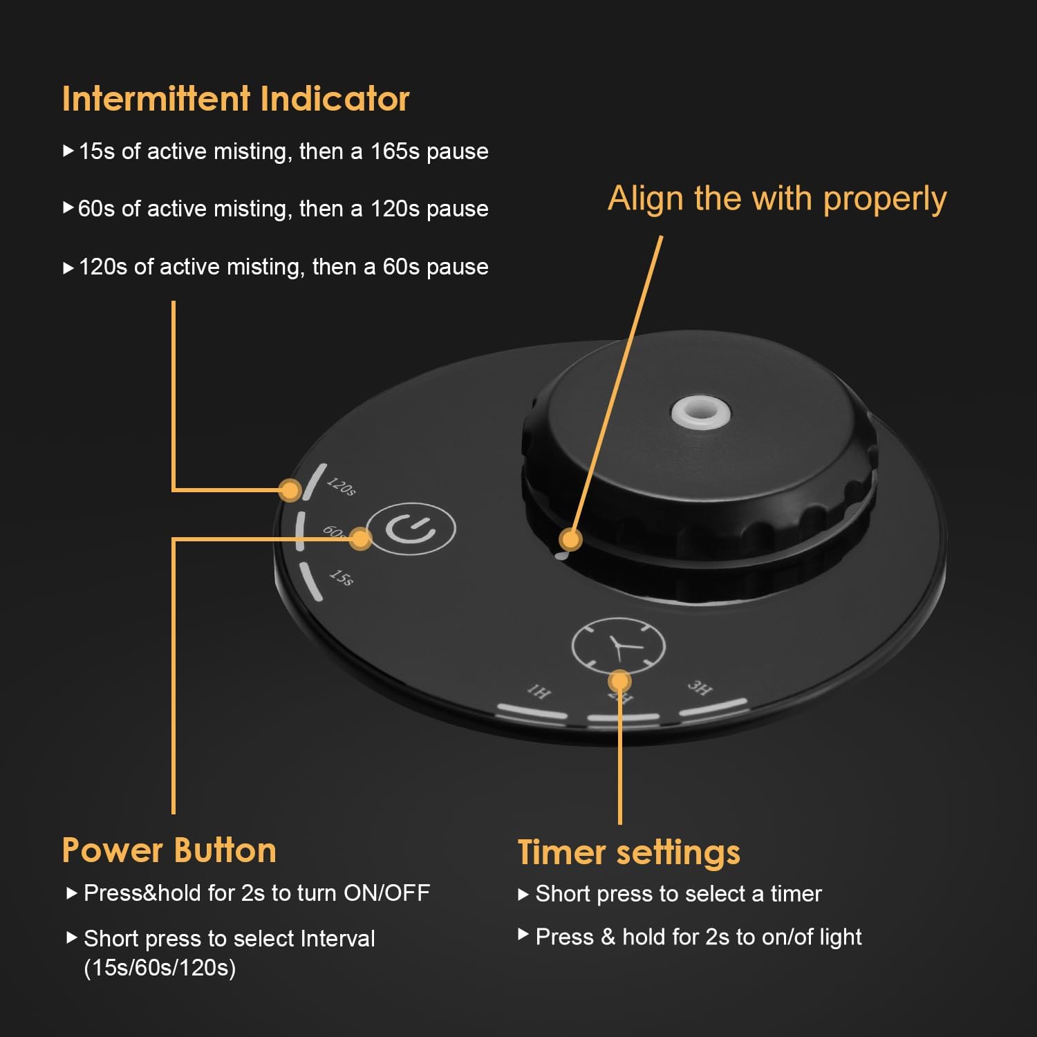 Waterless Diffuser for Essential Oil Nebulizer ，Battery Operated Mini Scent Air Machine ，Aromatherapy Atomizing Diffuser for Home Room Cars Office Black