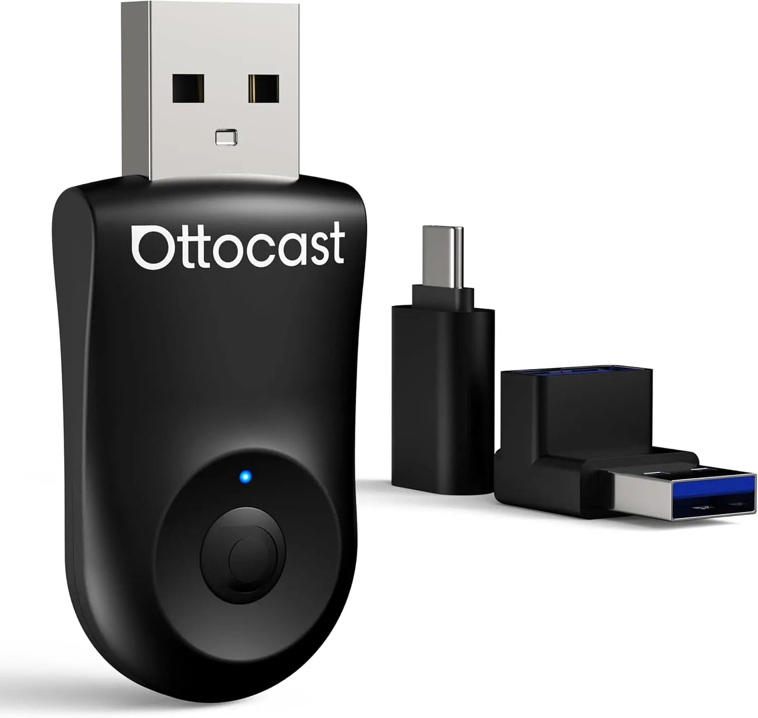 OTTOCAST Mini Dongle 2 in1 Wireless Carplay Adapter for Apple iPhone with GPS Passthrough, Android Auto Car Adapter, Plug & Play, Convert Wired to Wireless Car Play Dongle to USB& USB-C, No Delay