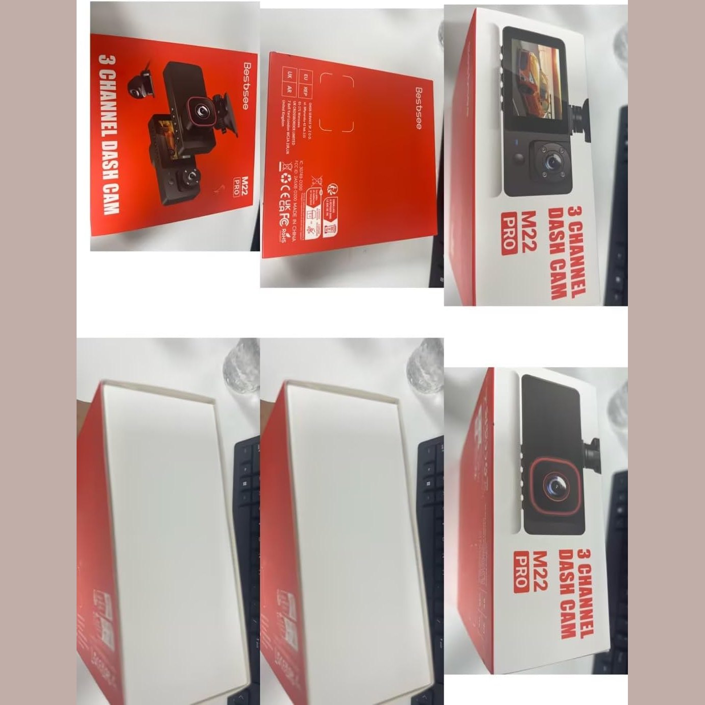 Bestsee 1080P Dash Cam Car Front Rear and Indoor with 64GB SD Card, Car Camera with Parking Surveillance, Motion Detection, Infrared Night Vision, G-Sensor, Loop Recording, WDR, Viewing Angle