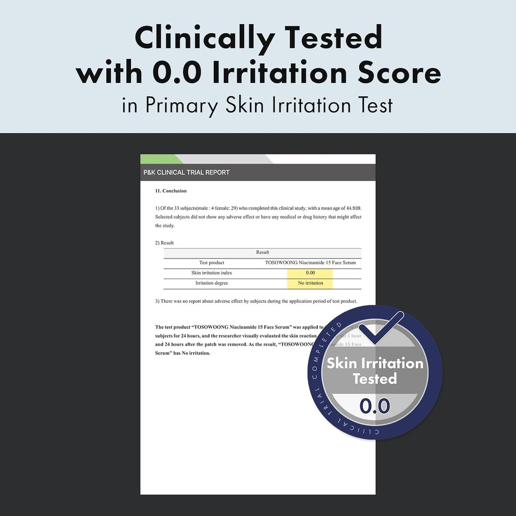TOSOWOONG Niacinamide 15% Face Serum, 150,100ppm Niacinamide, Tranexamic acid, Supports Even Skin Tone, Glass Skin, Radiant Complexion, Refines Appearance of Pores, Korean Skin Care, 30ml, 1.01 fl.oz
