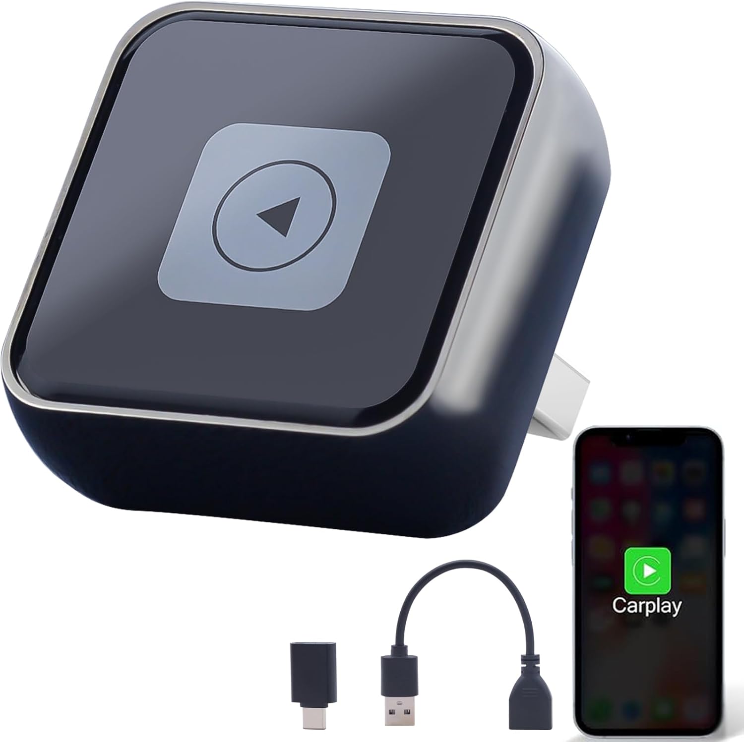 Aieloar Wireless CarPlay Adapter UK for iPhone, Wireless Carplay Dongle adaptor with Fast Connection-90 Degrees