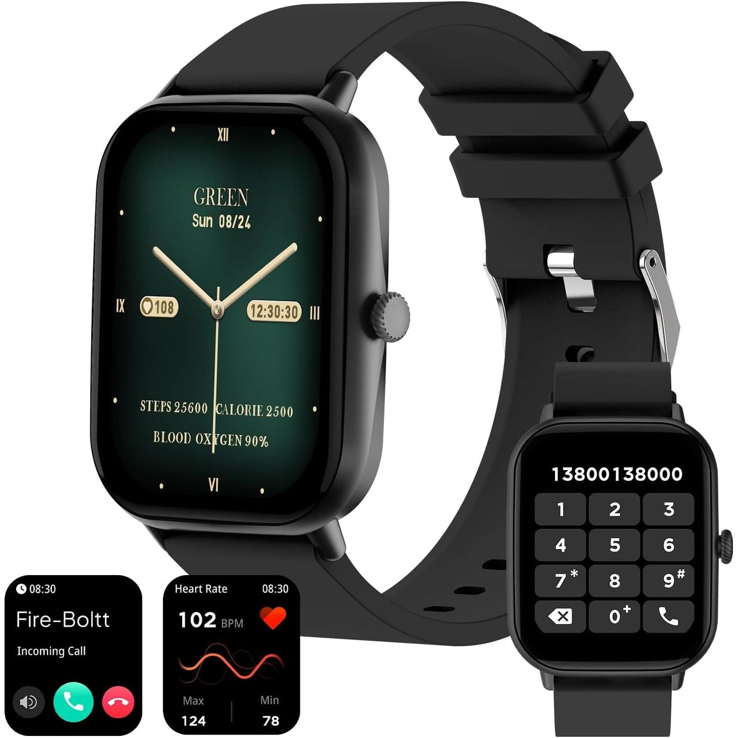 Fire-Boltt Ninja Call Pro Max 51.05mm (2.01 inch) Display Smart Watch, Bluetooth Calling, 120+ Sports Modes, Health Suite, Voice Assistance (Black)