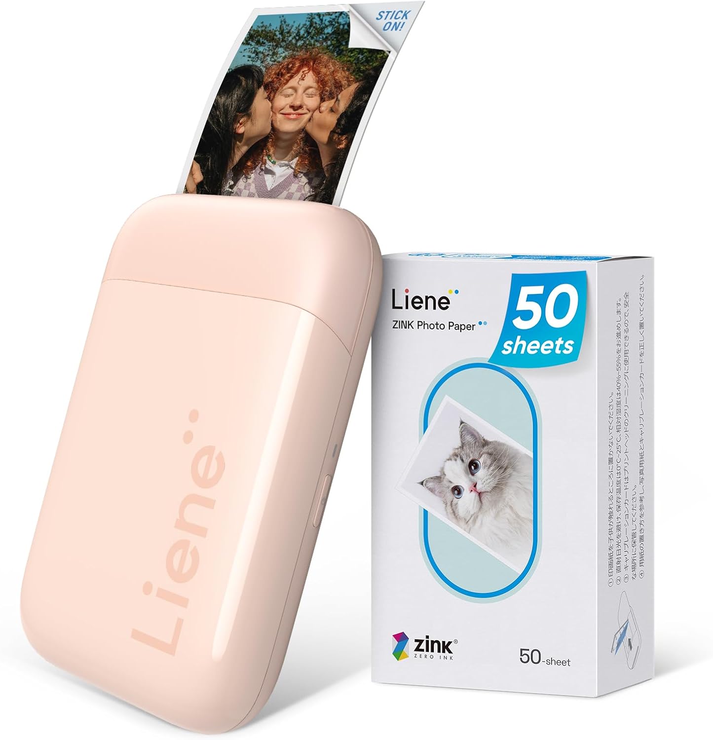 Liene Pearl K100 2x3'' Portable Photo Printer, Portable Phone Printer with 50 Zink Photo Paper Sticker, Bluetooth Printer for iOS & Android, Mini Instant Printer for iPhone