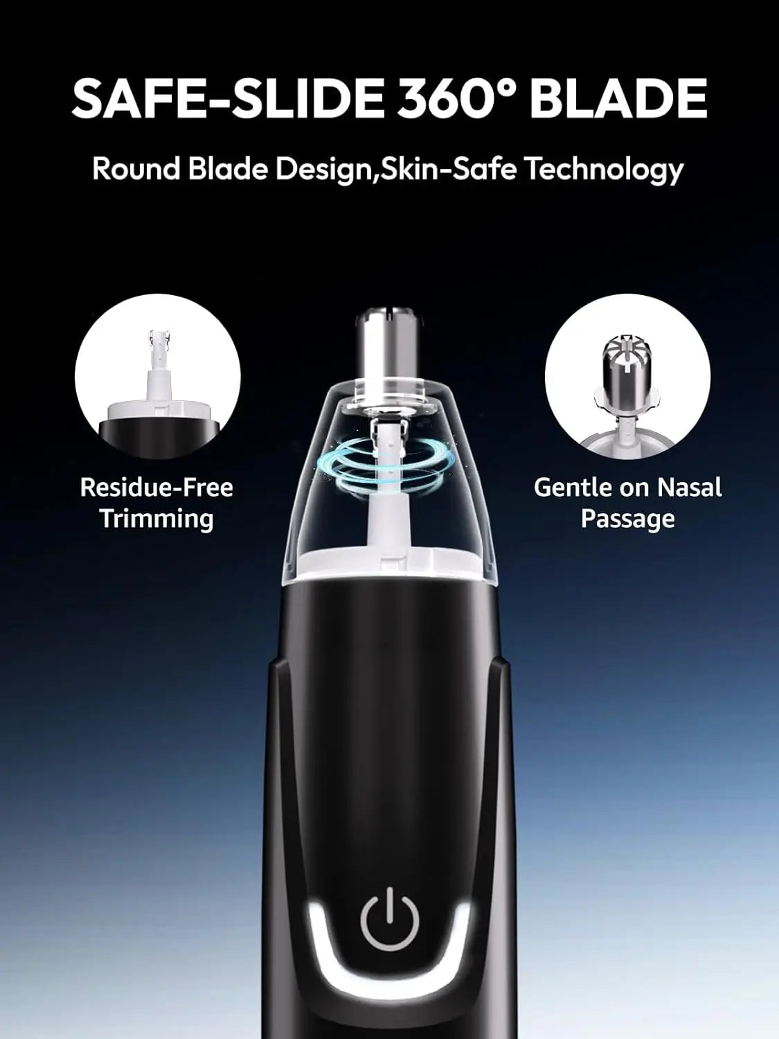 MANSPOT Nose & Ear Hair Trimmer for Men – Painless Nose Hair Trimmer Rechargeable with 8000-RPM Powerful Motor, Dual-Edge Blades, IPX6 Waterproof, USB-C Charging, 90min Runtime & Detachable Head