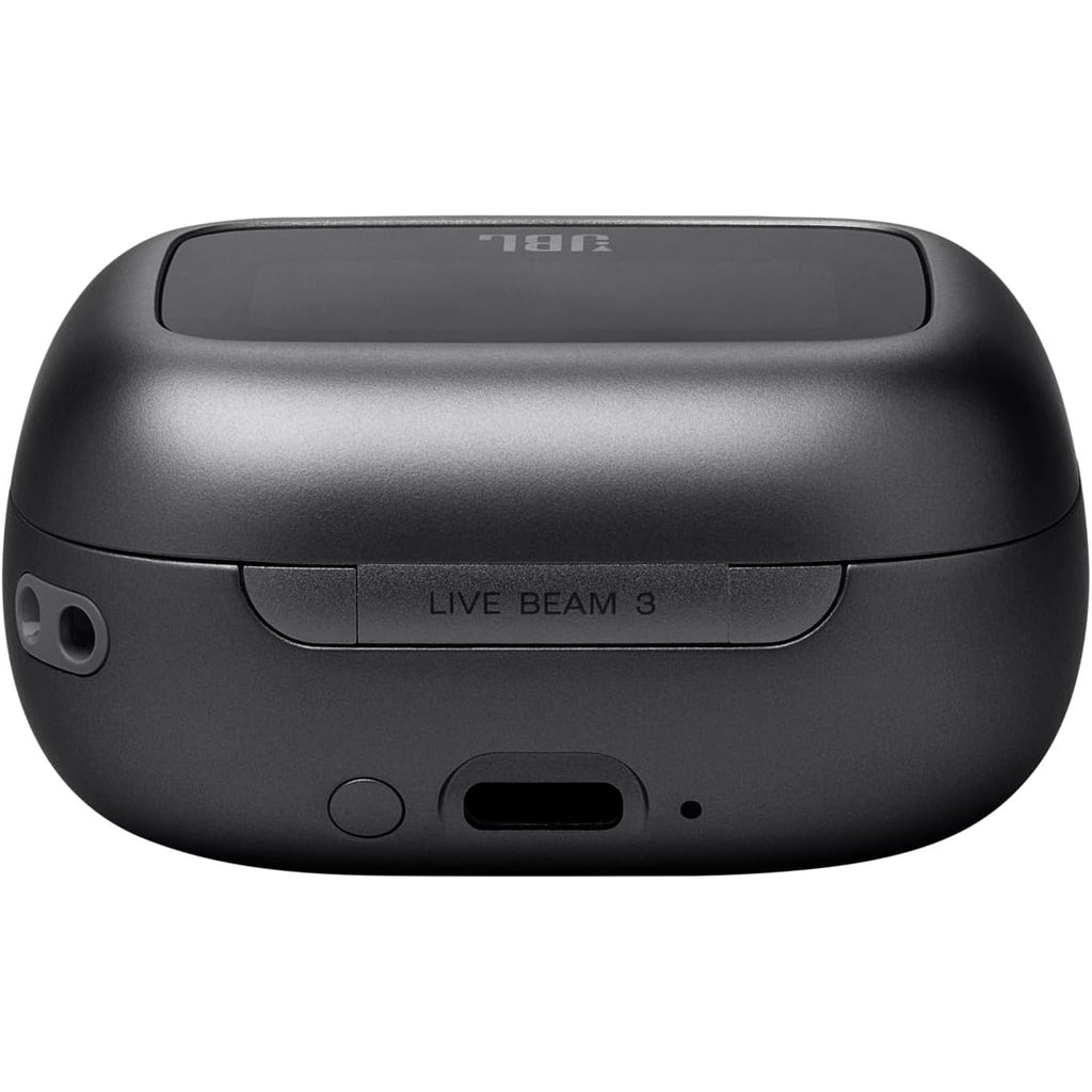 JBL Live Beam 3 Wireless Earbud Headphones with Bluetooth, 48 Hours Battery Life, True Adaptive Noise Cancelling and High Resolution JBL Signature Sound, IP55 Waterproof, with Earplugs, Black