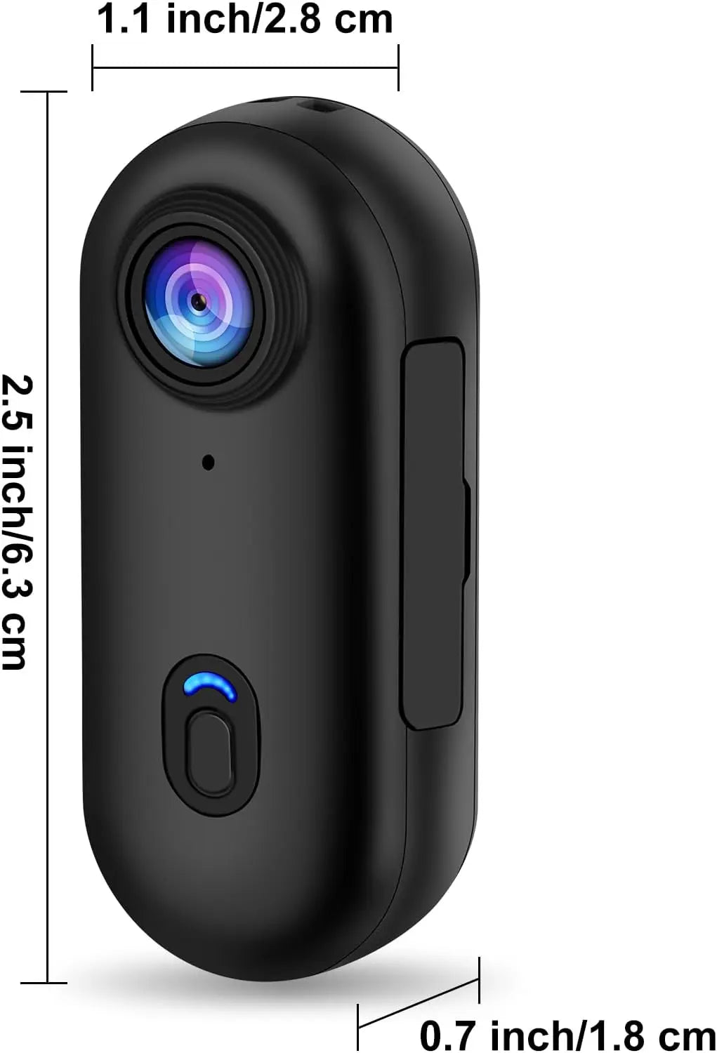 i3 4K Thumb Action Camera, Tiny Size, Mount Anywhere, Small Body Camera with Spring Clip, Portable Vlogging Camera, Hands-Free POV Recording, Helmet Camera for Cycling, Motorcycle (64G-Card, Black)