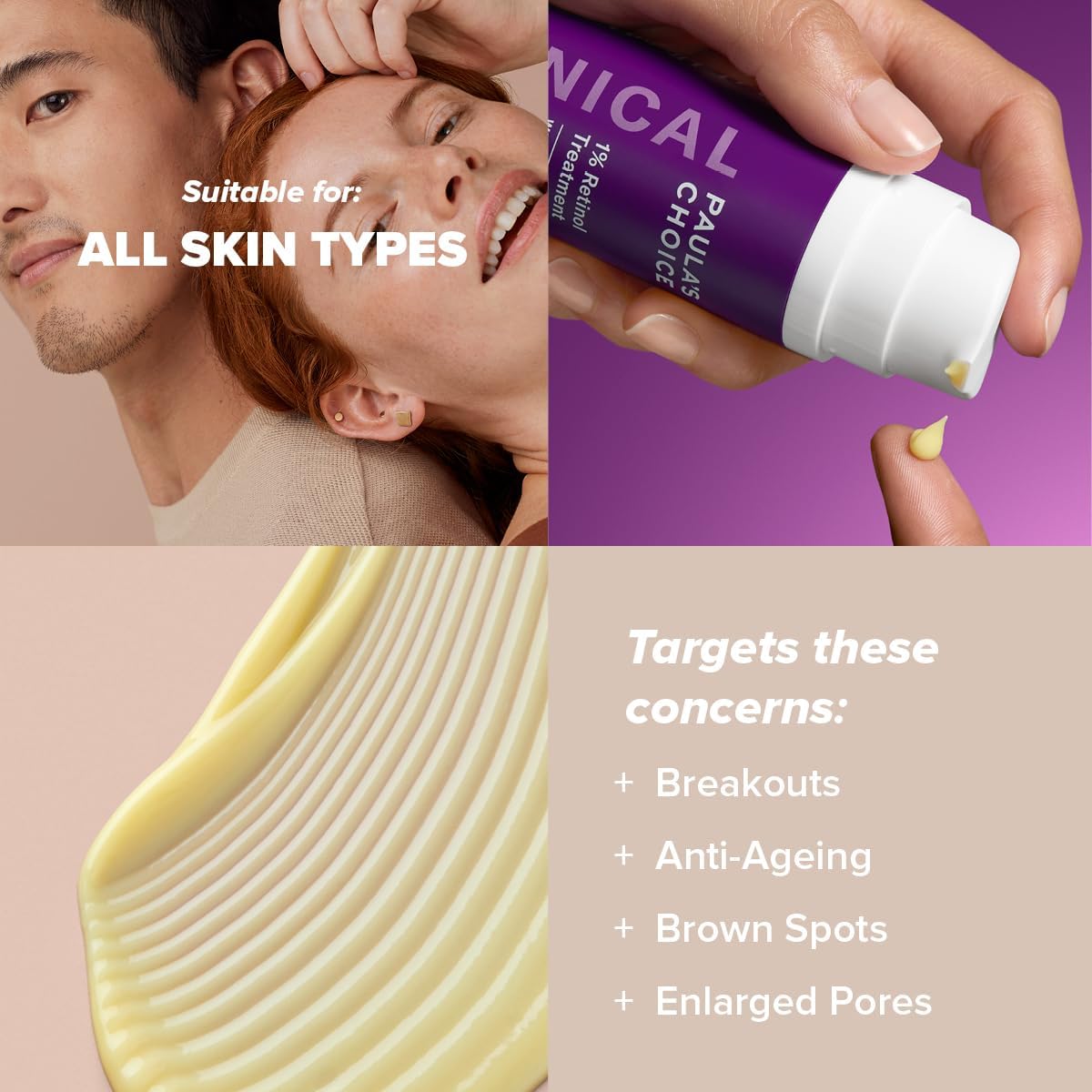 Paula's Choice CLINICAL 1% Retinol Treatment - Anti Aging & Skin Firming Serum for Face - Fights Wrinkles - with Vitamin C & Peptides - All Skin Types - 30 ml