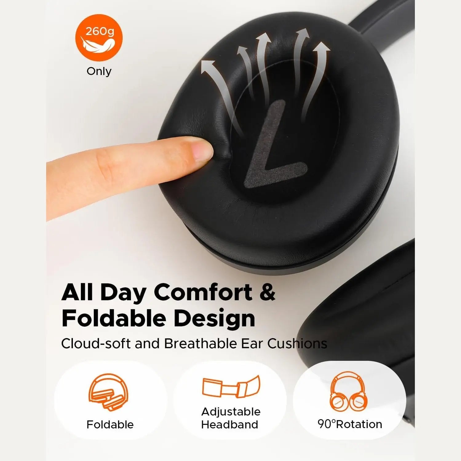 TRUEFREE Over Ear Wireless Headphones, Bluetooth 6.0 Hybrid Active Noise Cancelling Headphones, 125H Playtime, 40mm Driver, Deep Bass, Transparency Mode, Multipoint Connection & App Customize EQ