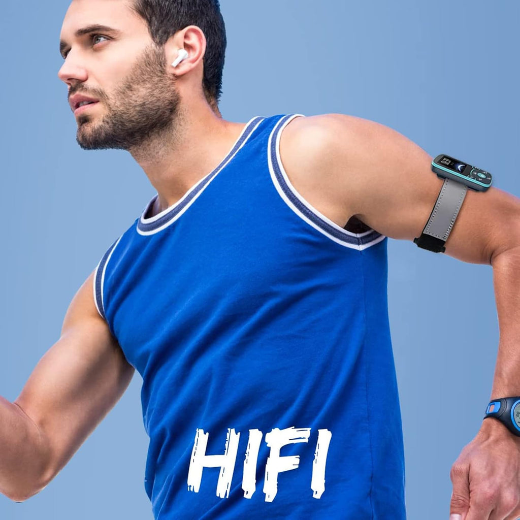 AGPTEK MP3 Player Bluetooth 5.0 Sport 32 GB with 1.5 Inch TFT Colour Screen, Mini Music Player with Clip, Supports up to 128 GB SD Card, with Independent Volume Button, FM Radio, Pedometer, Blue