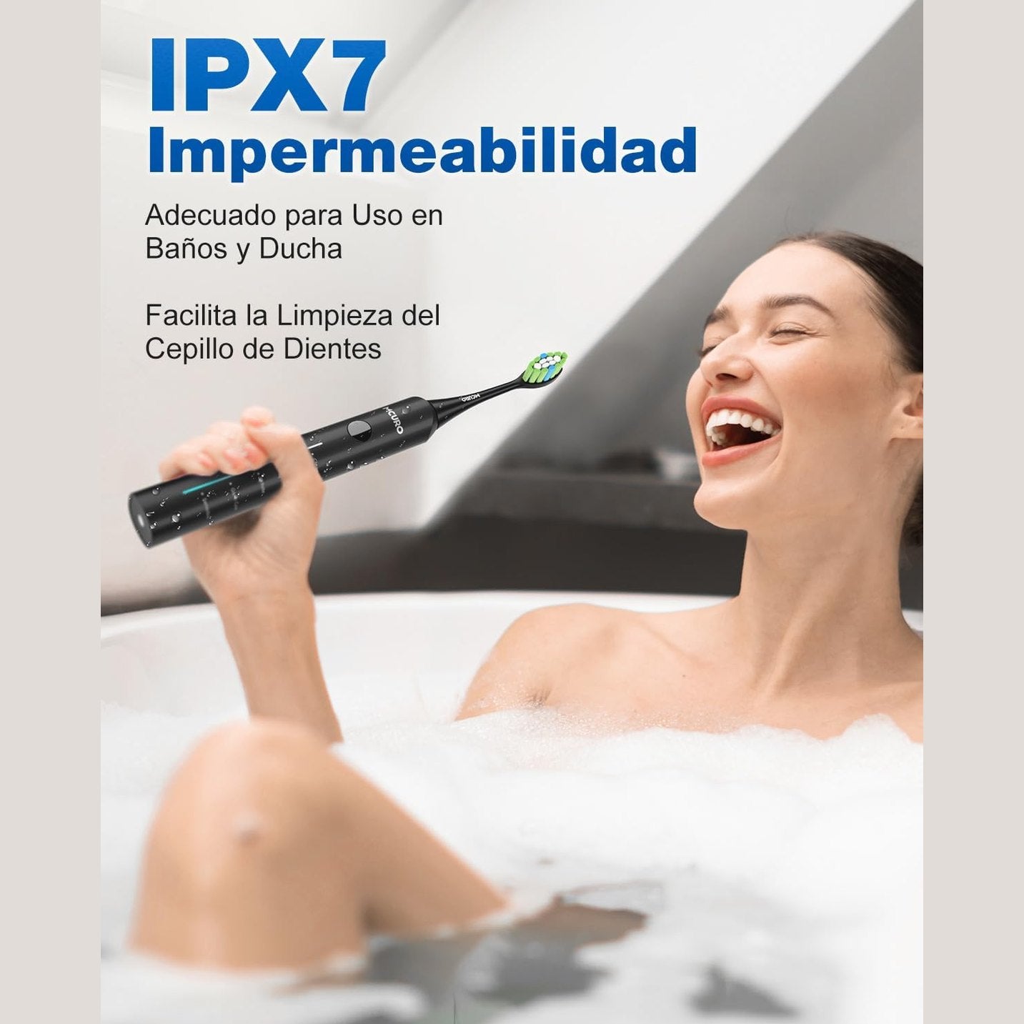 Electric Toothbrush, Sonic Toothbrush, Electric Toothbrush 45000VPM, Whitening Teeth in 1 Week, 120 Days Battery Life, Battery Level Indicator, 6 Dupont Brush Heads, 5 Modes, Timer, Black