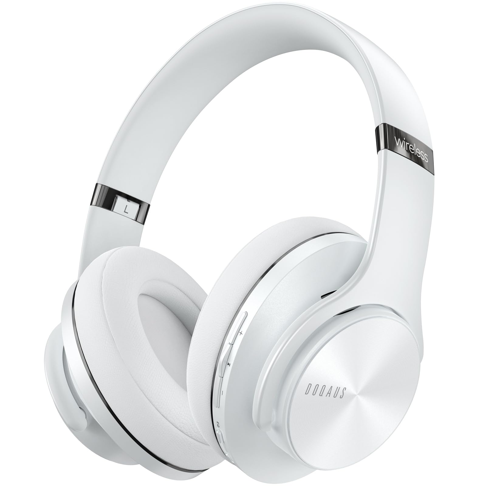 DOQAUS Wireless Over Ear Headphones, Bluetooth 5.3 with 90Hrs PlayTime, 3 EQ Modes, HiFi Stereo Foldable Headset with Microphone, Black Brown