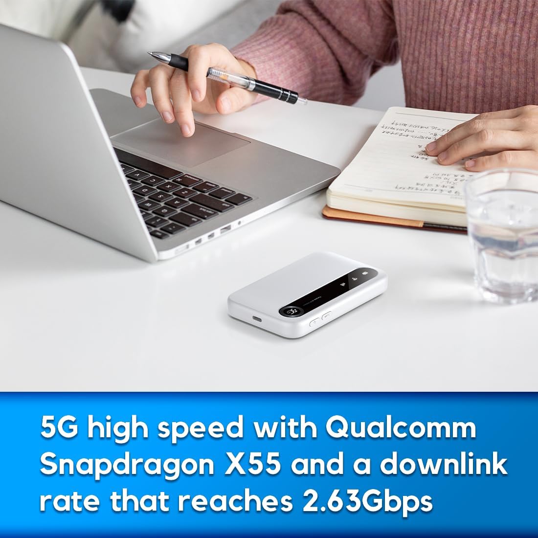 ZTE U50, 5G Portable WiFi Access Point with SIM Slot Unlocked, Low Cost 5G Modem Router for 32 Home/Business Devices, 5G and 4G+, AX1800 WiFi 6, Up to 32 Devices