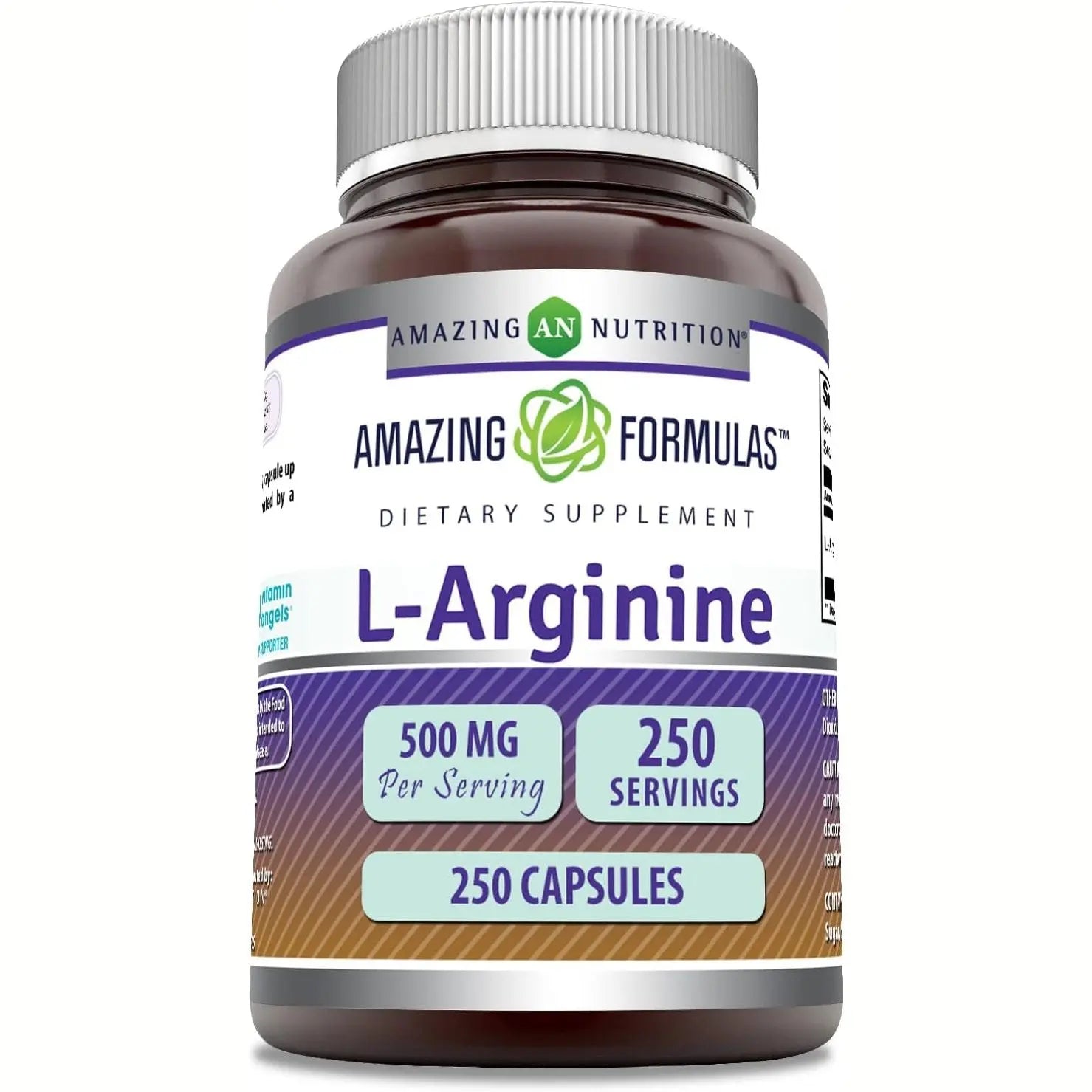Amazing Formulas L-Arginine Supplement | 500 Mg | 250 Capsules | Amino Acid Supplement for Men & Women | Non-GMO | Gluten Free | Made in USA