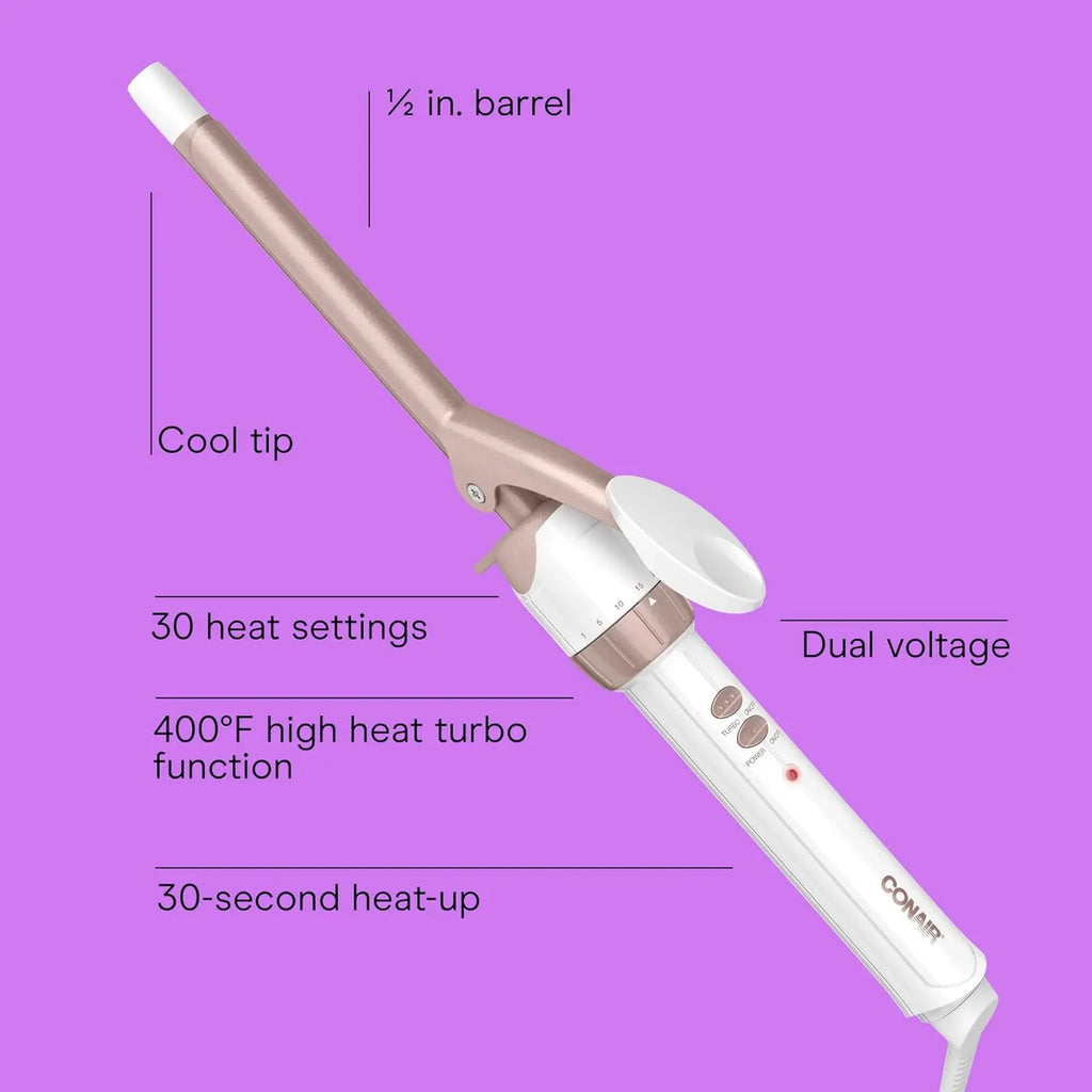 Conair 1/2 inch ceramic double curling iron