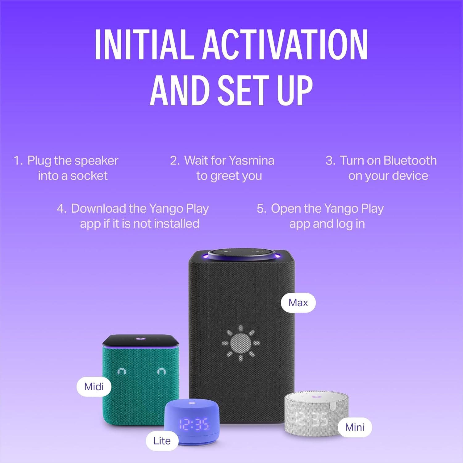 Yango Yasmina Midi | Smart AI Speaker | Premium Sound, Deep Bass & Stereo Pairing | Speaks English & Arabic | YangoPlay unlimited Movies, Series, Music, Quran | Kids Teacher & Translator | Black