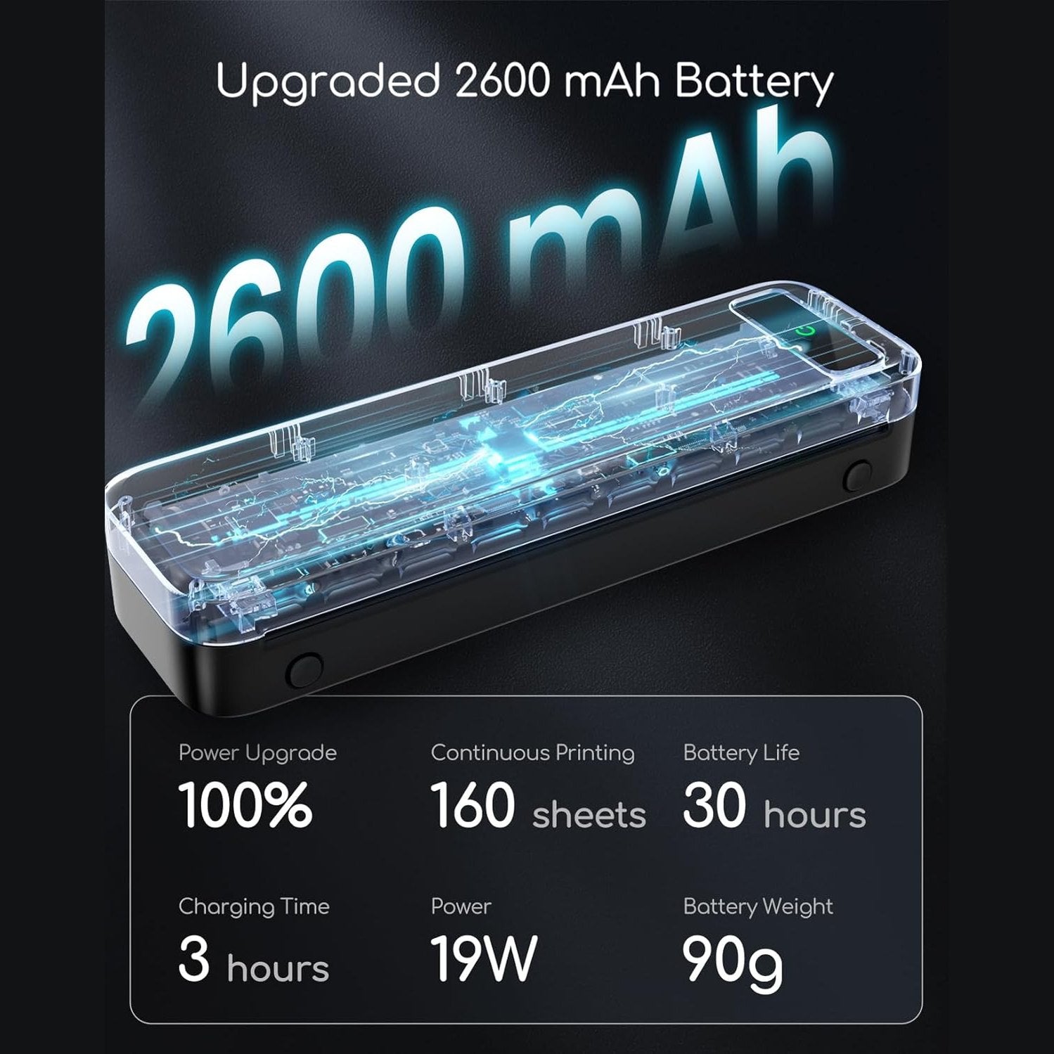 Portable Printers Wireless for Travel, Inkless Thermal Printer, Small Bluetooth Mobile Printer Support 8.5" X 11" Letter & A4 Thermal Paper, Compatible with iPhone Phone Laptop for Home Office Receipt