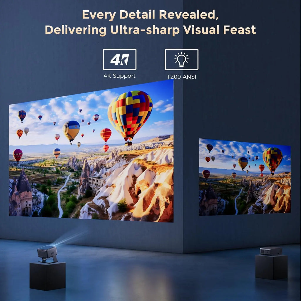 Beamer【Netflix Official and Dolby Audio】 AMEELA 1080P projector with WiFi and Bluetooth, 30000 lumens autofocus/trapezoidal correction, more than 100,000 applications and support 4K projector, video