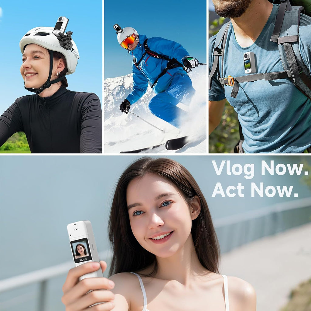 SJCAM C300 Action Camera 4K30fps, 1.33 Inch Dual Touchscreen Sports Camera, 2.4G/5G Dual WiFi 20MP Helmet Camera, 6-axis EIS Underwater Camera 30 m Waterproof with 2800 + 1000 mAh Dual Battery