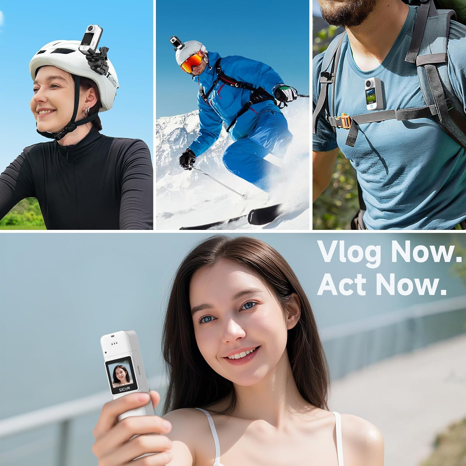 SJCAM C300 Action Camera 4K30fps, 1.33 Inch Dual Touchscreen Sports Camera, 2.4G/5G Dual WiFi 20MP Helmet Camera, 6-axis EIS Underwater Camera 30 m Waterproof with 2800 + 1000 mAh Dual Battery