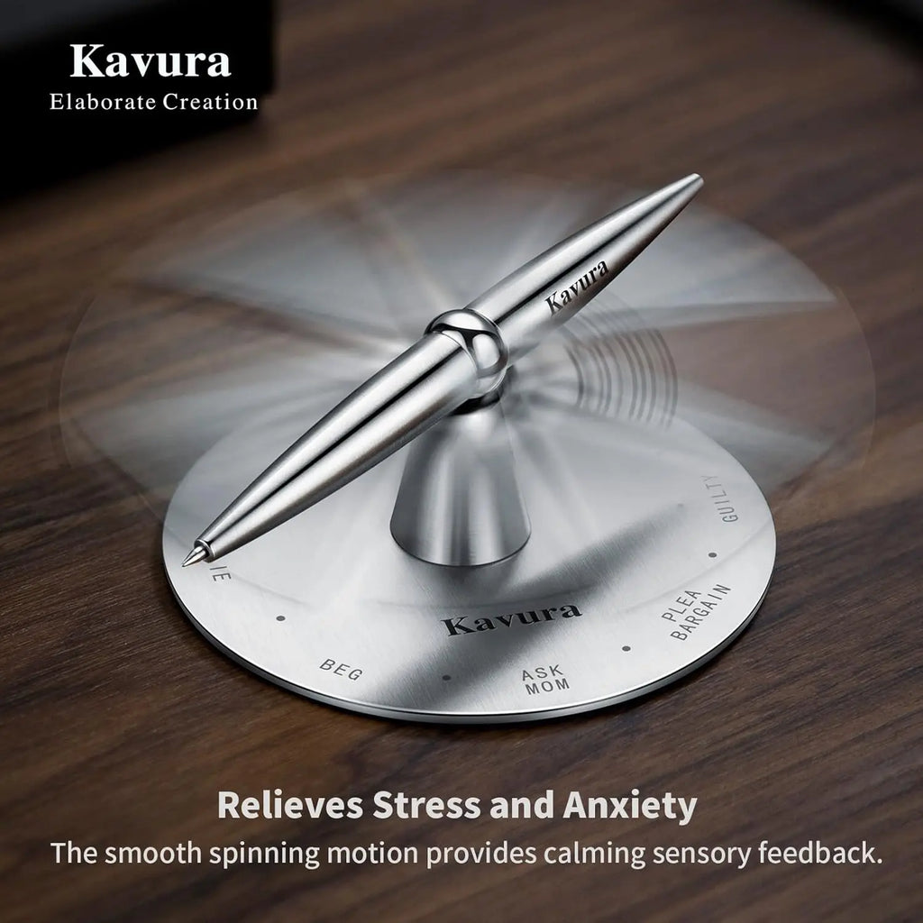 Spin Decision Pen for Legal Professionals – CNC-Machined 316L Stainless Steel Fidget Pen with Magnetic Stand | Smooth Gel Ink Writing | Legal-Themed Decision Spinner & Stress-Relief Desk Gift