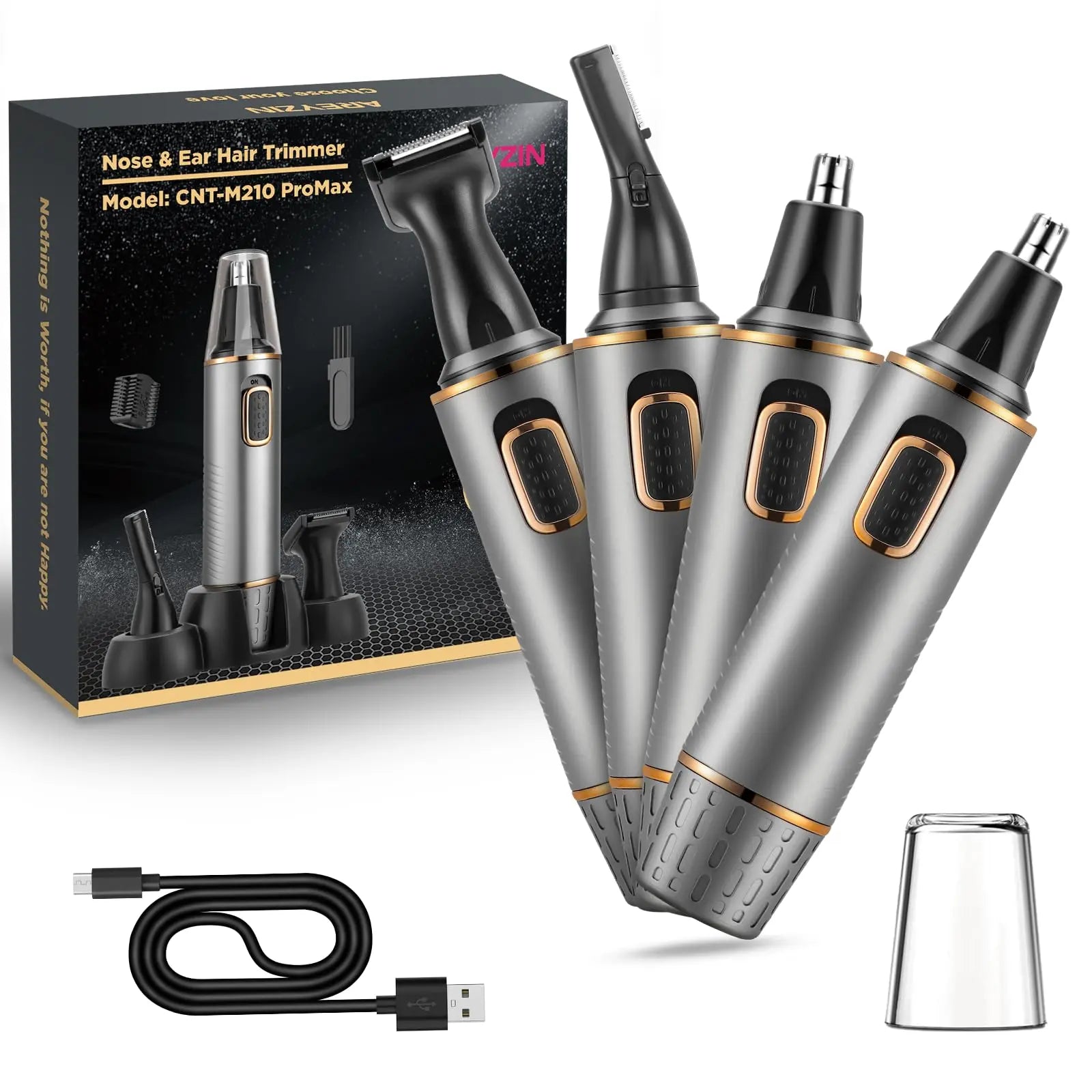 AREYZIN Painless Nose Hair Trimmer for Women 2024 Upgrade Nose Trimmer Ladies Nose Hair Trimmer Dual Edge Blades with IPX7 Waterproof,Powerful Motor,Easy Cleansing,White