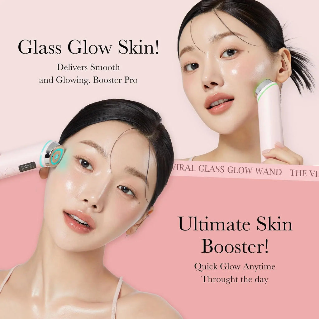 Medicube Age-R Booster Pro Pink | 6-in-1 Real Glass Annealing Device | Glass Skin with Improved Absorption, Shine, Elasticity, Pore Care | LED Skin Care Device | Korean