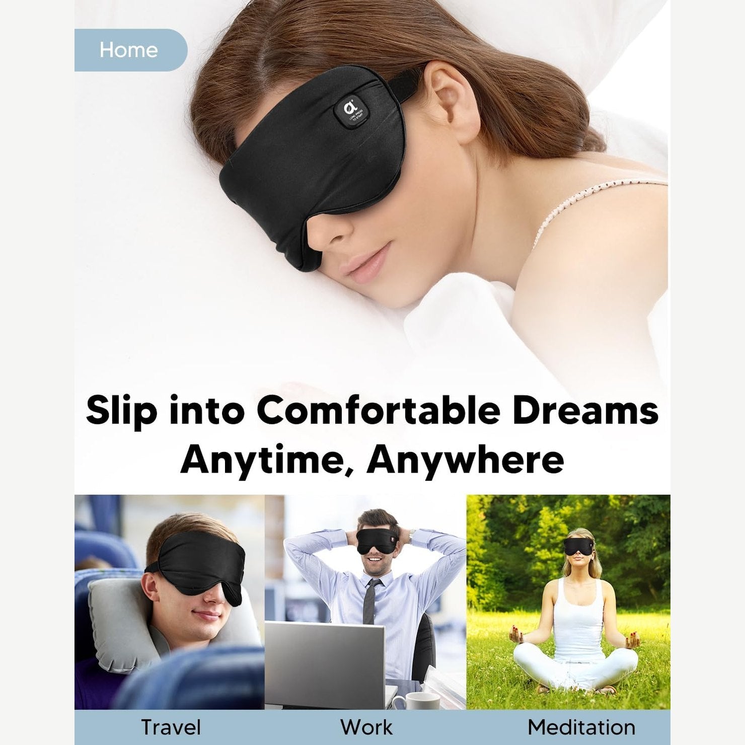 arboleaf Heated Eye Mask for Dry Eyes, Cordless Rechargeable Warm Eye Compress, Temperature Control, Light Blocking, Washable Cover & Travel, 1000mAh Rechargeable Battery