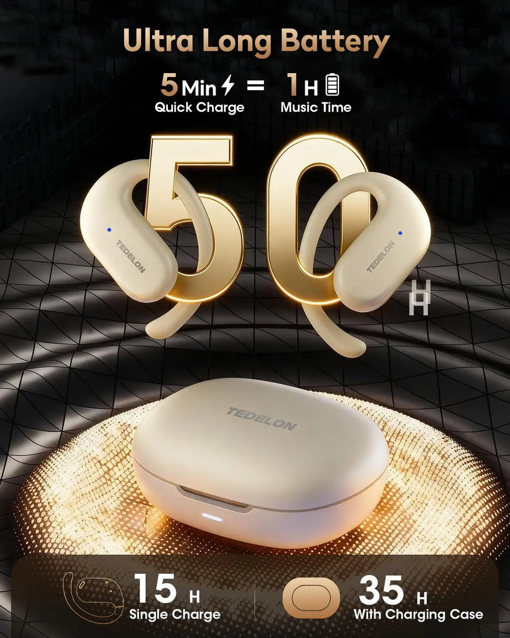 Open Ear Headphones, Superior Sound Performance, Model F9
