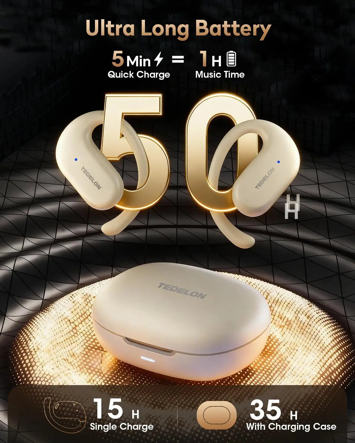 Open Ear Headphones, Superior Sound Performance, Model F9