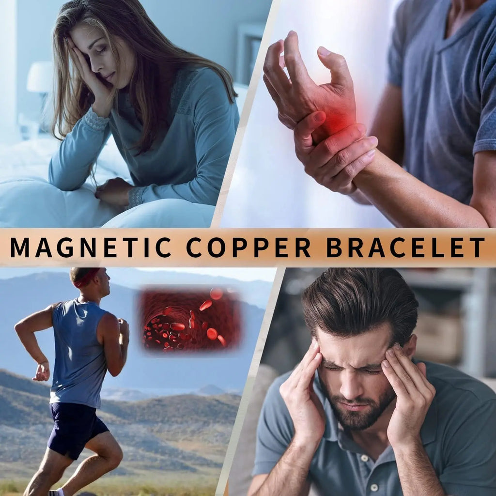 Copper Bracelet for Men and Women 99.9% Pure Copper Bangle 6.8" Adjustable for Arthritis with 8 Magnets for Effective Joint Pain Relief, Arthritis, RSI, Carpal Tunnel