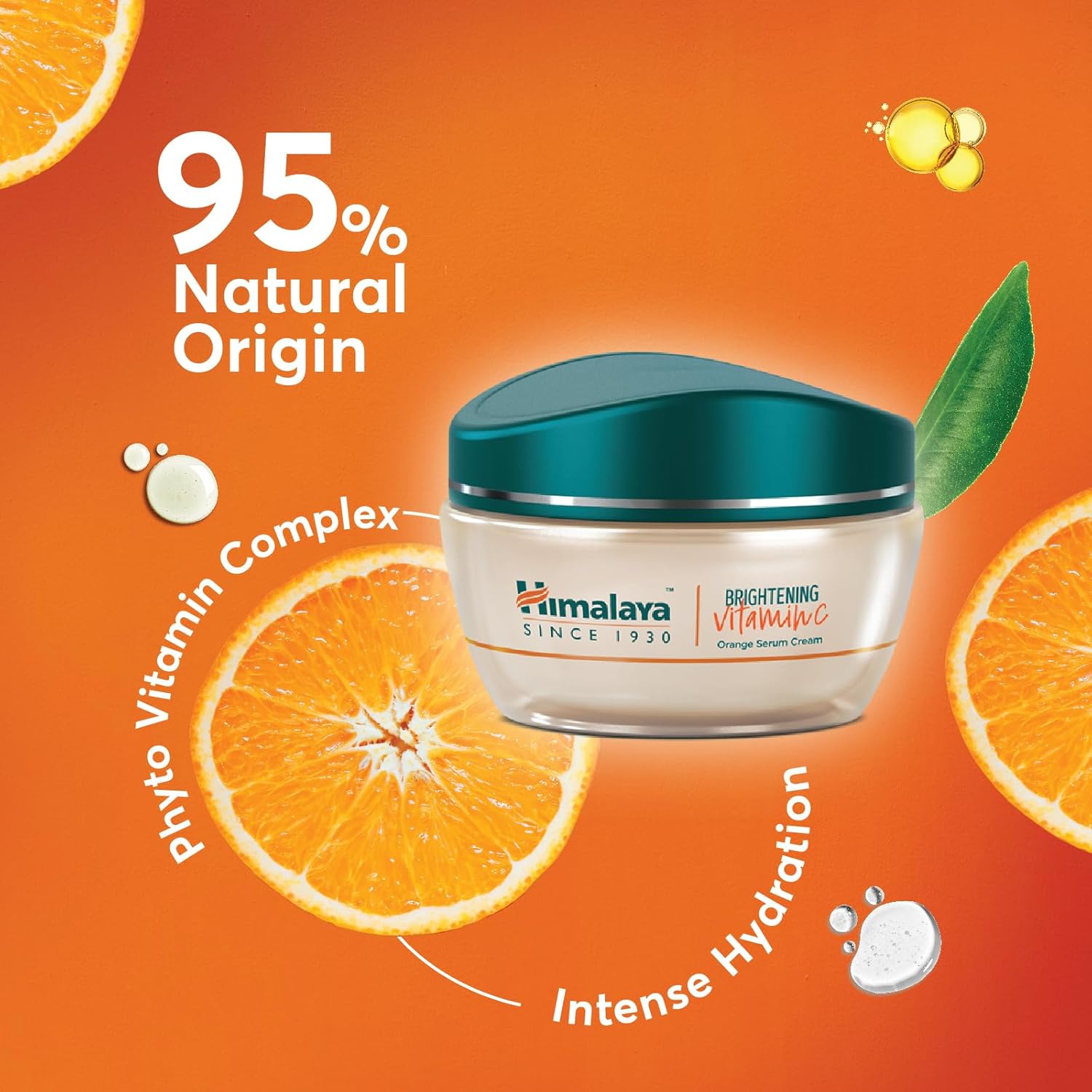 Himalaya Since 1930 Brightening Vitamin C Orange Cream – 50g | Nourishing Moisturizer for Radiant Skin