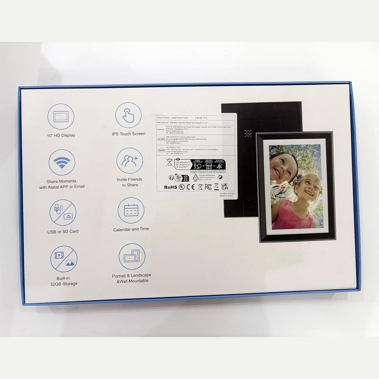 FamBrow 10.1 Inch WiFi Digital Photo Frame, Electronic Picture Frame with 16GB Storage+32GB Card, Digital Picture Frame with 1280x800 HD IPS Touch Screen, Instant Photo/Video Sharing via App